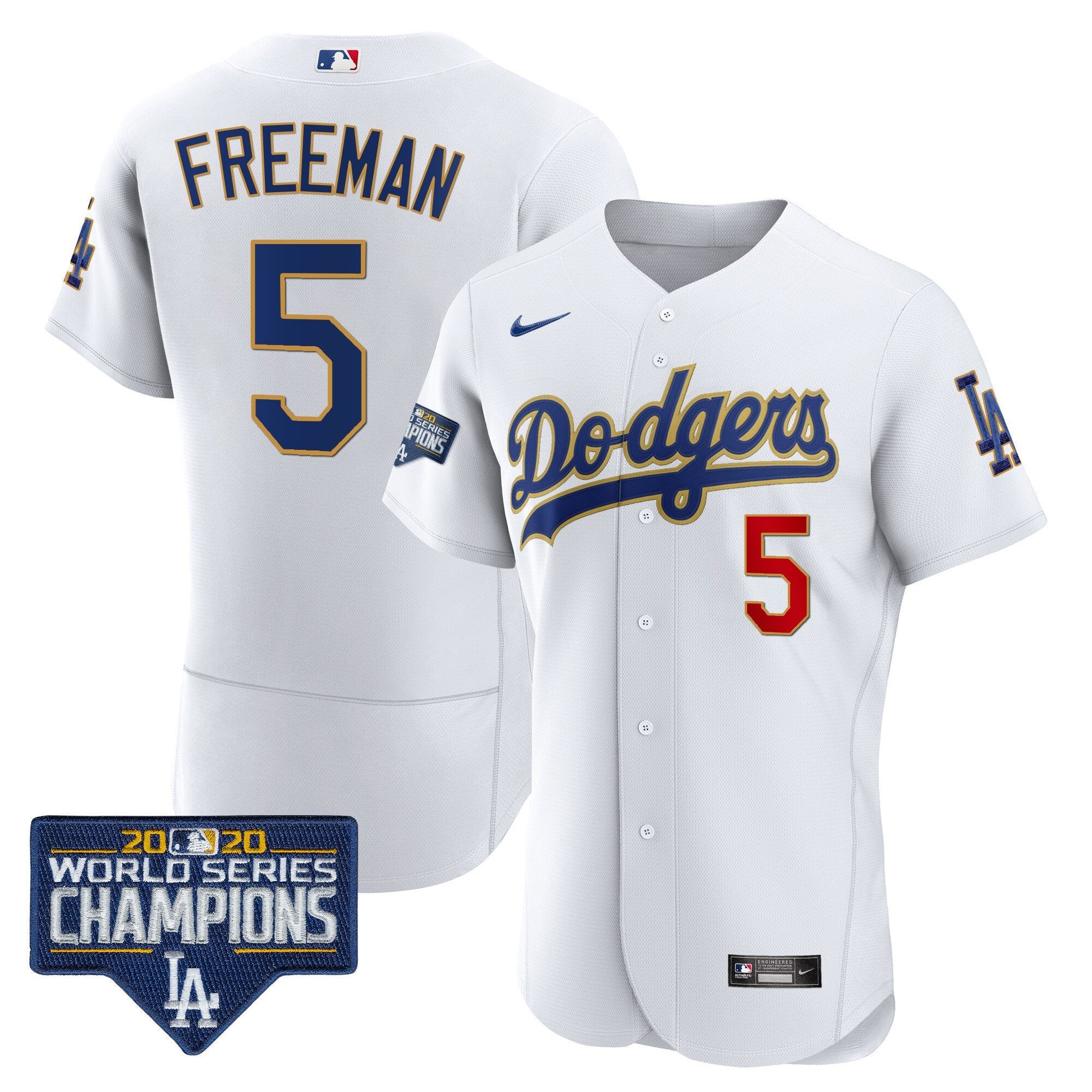 Men’s World Series Champions Patch Flex Base Gold Trim Jersey