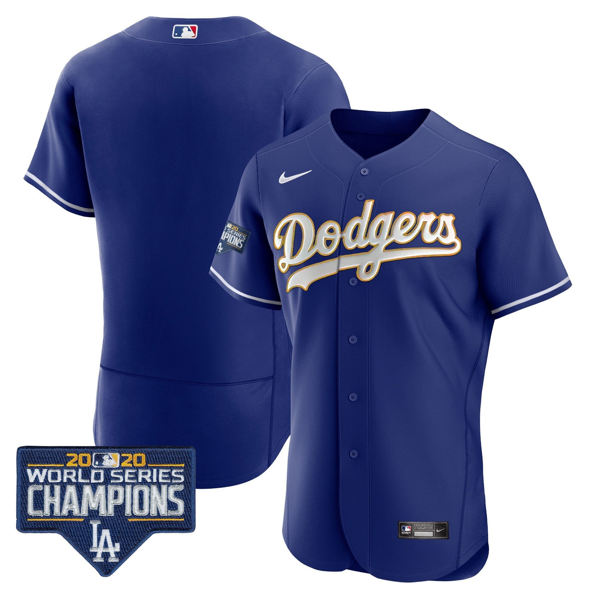 Men’s World Series Champions Patch Flex Base Gold Trim Jersey