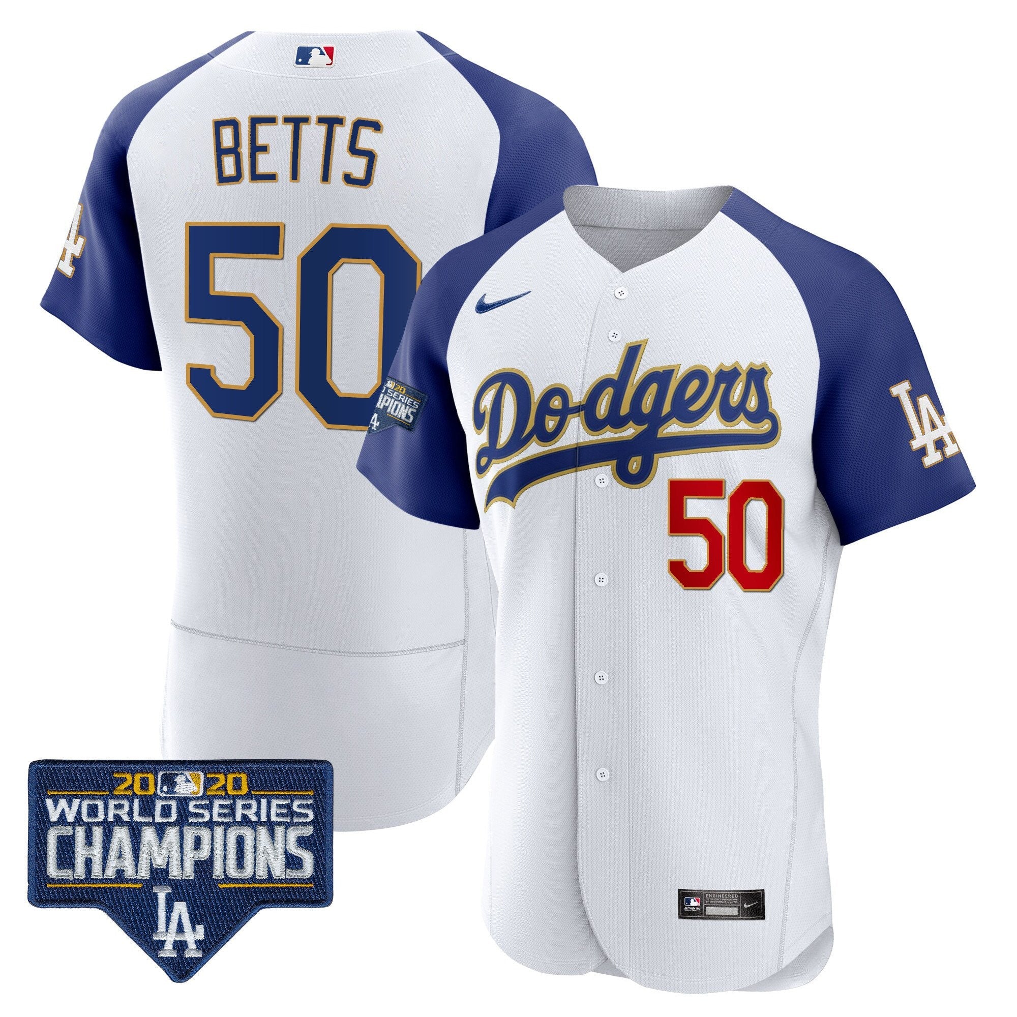 Men’s World Series Champions Patch Flex Base Gold Trim Jersey