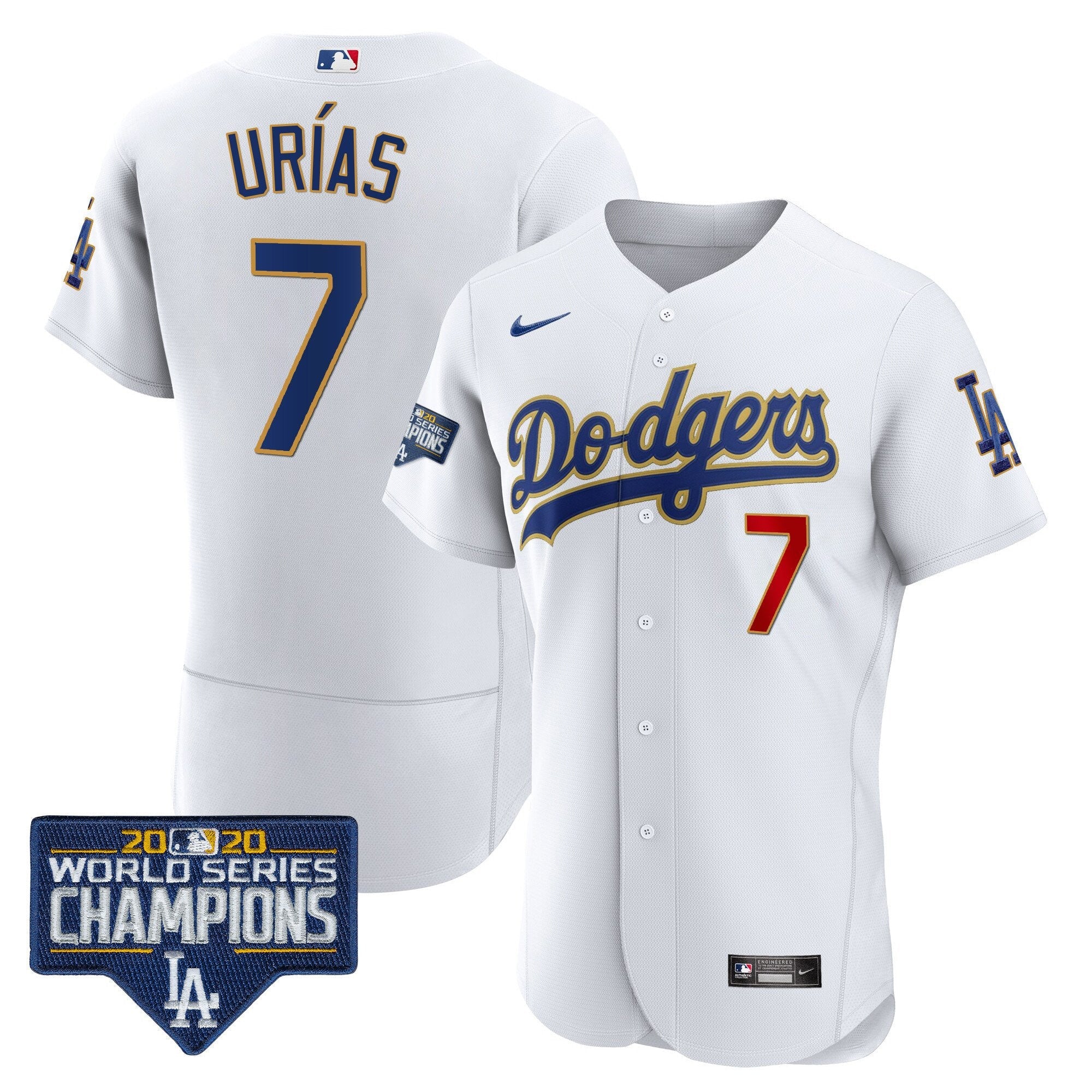 Men’s World Series Champions Patch Flex Base Gold Trim Jersey