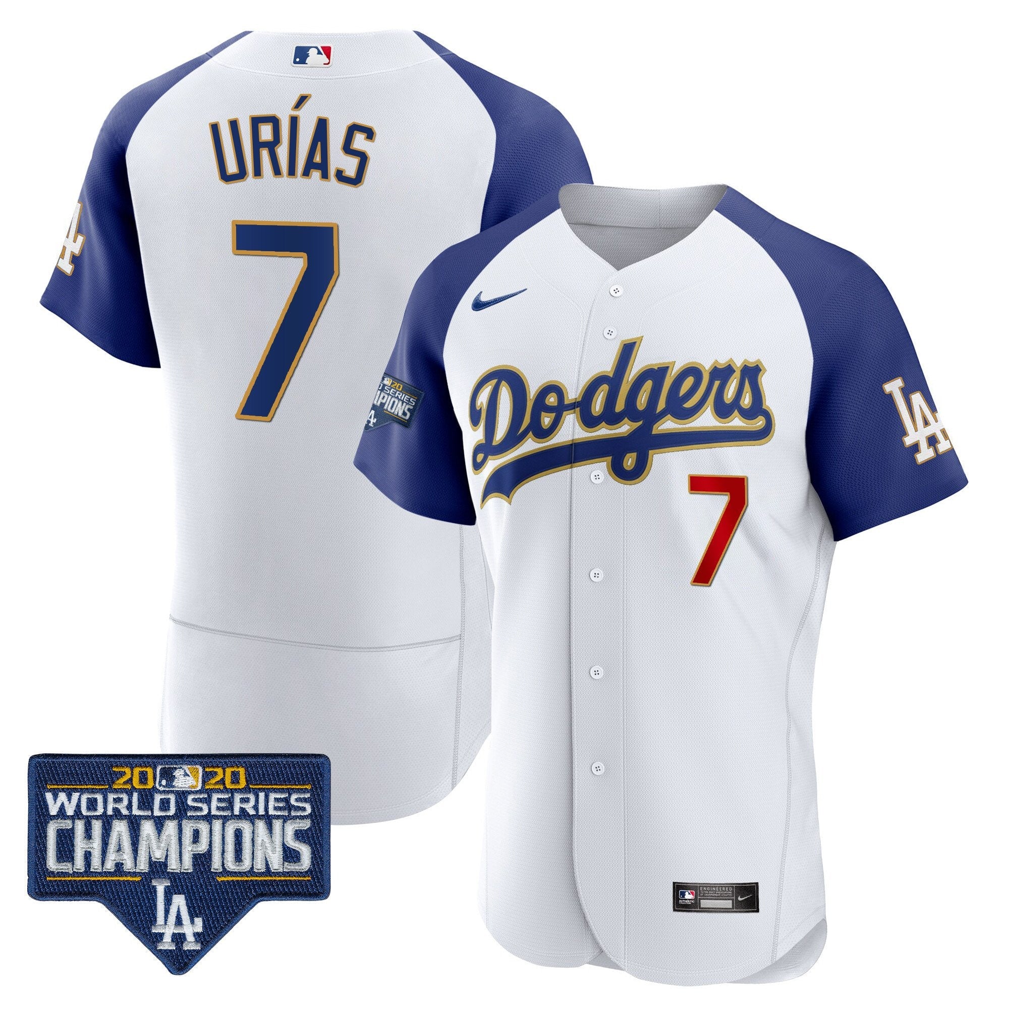 Men’s World Series Champions Patch Flex Base Gold Trim Jersey