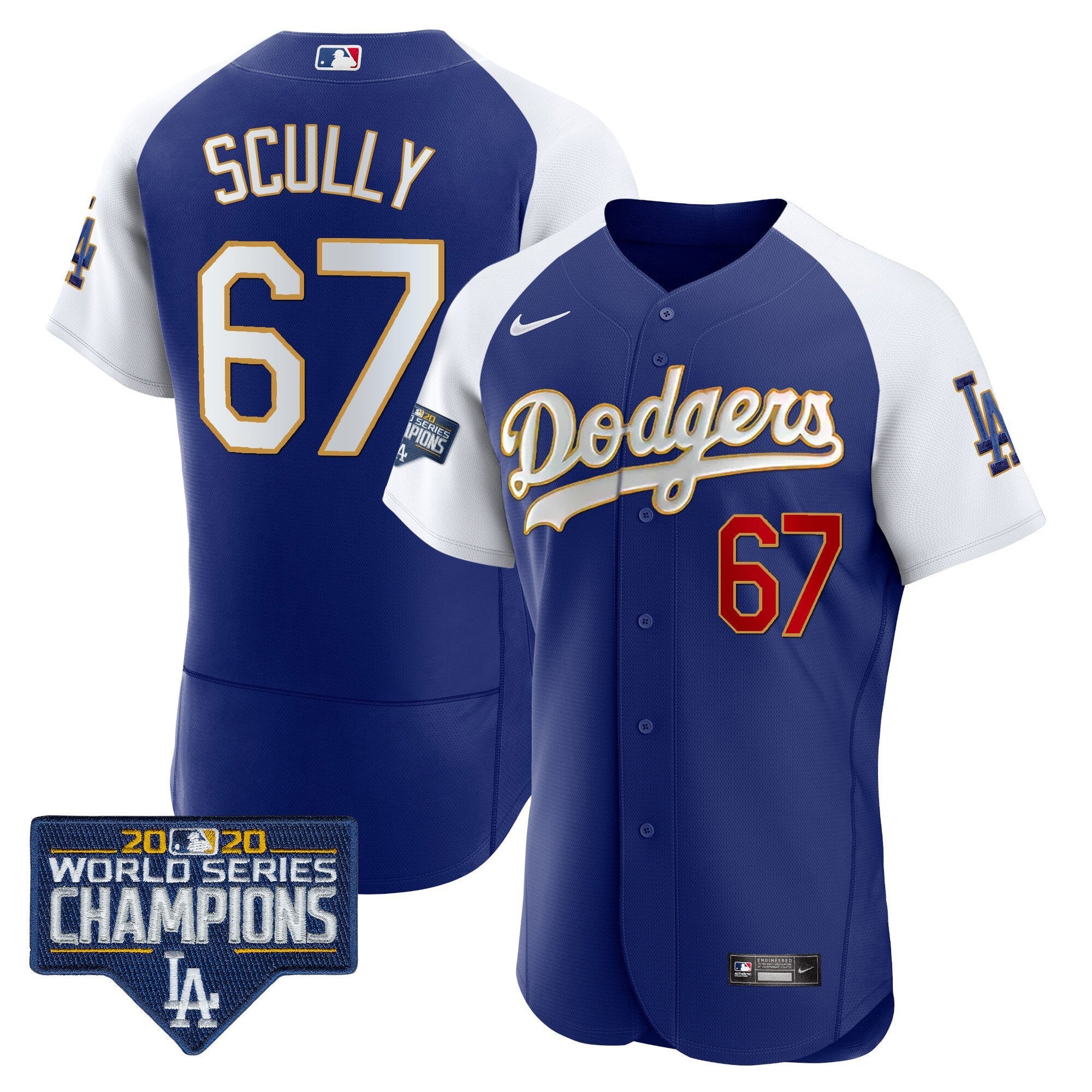 Men’s World Series Champions Patch Flex Base Gold Trim Jersey