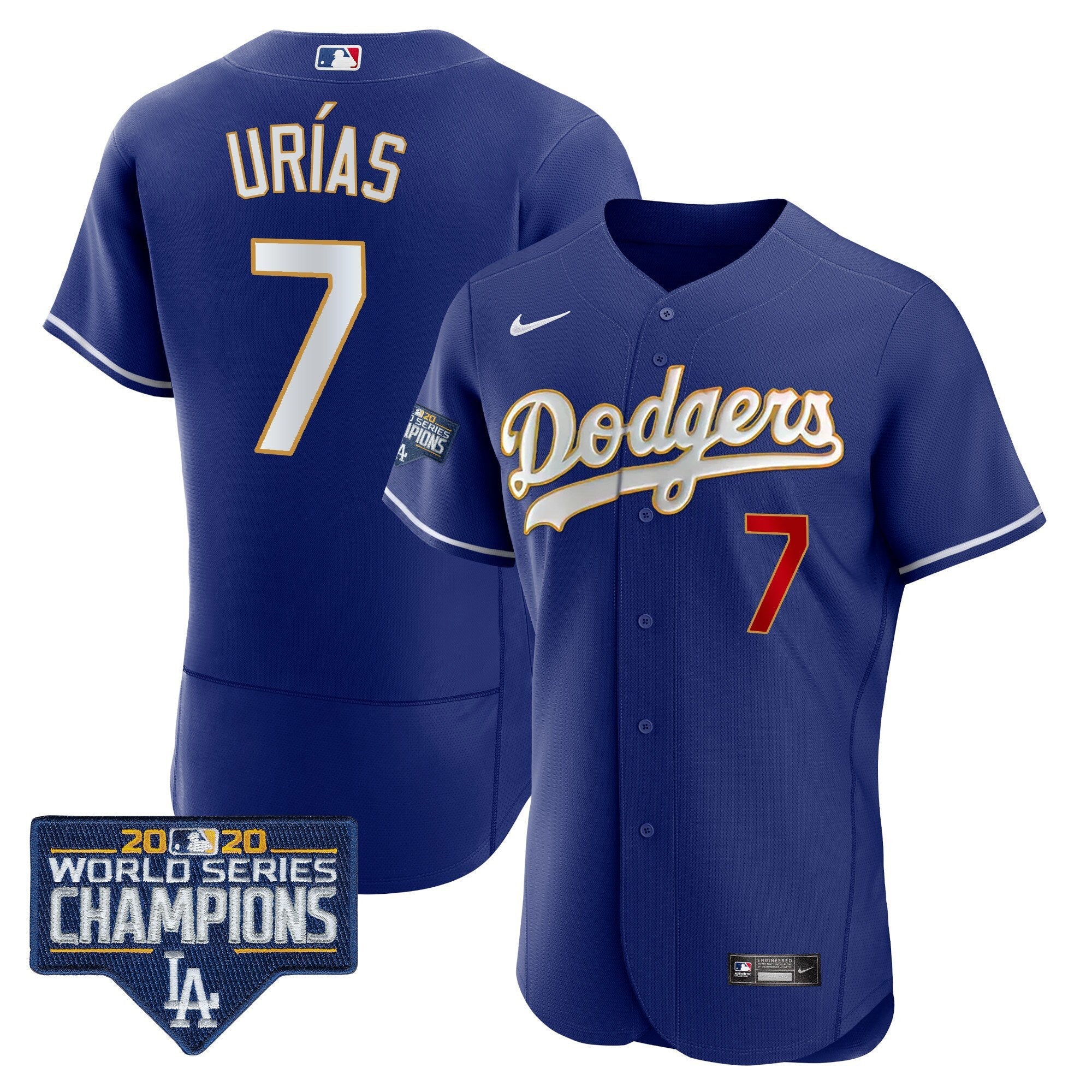 Men’s World Series Champions Patch Flex Base Gold Trim Jersey