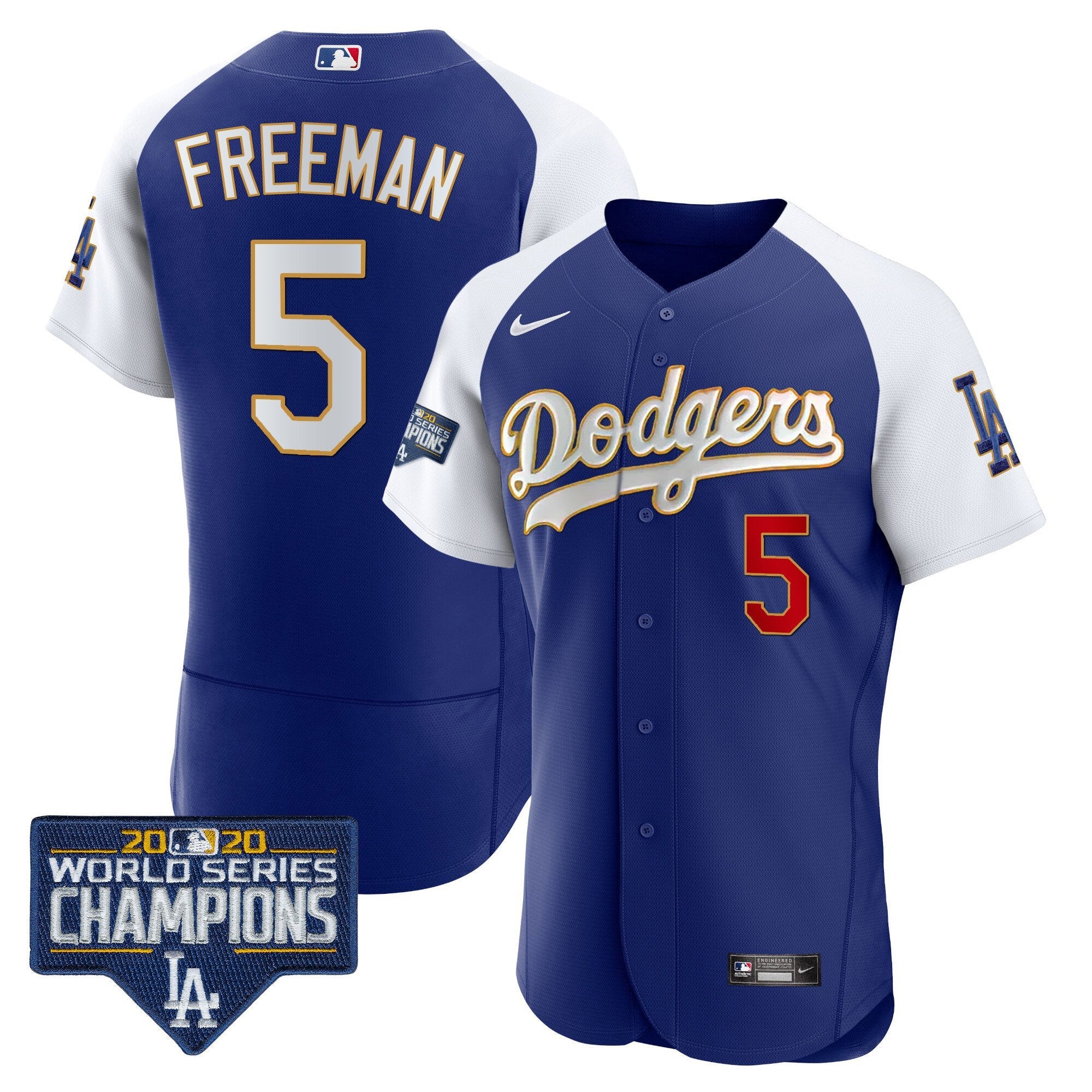 Men’s World Series Champions Patch Flex Base Gold Trim Jersey