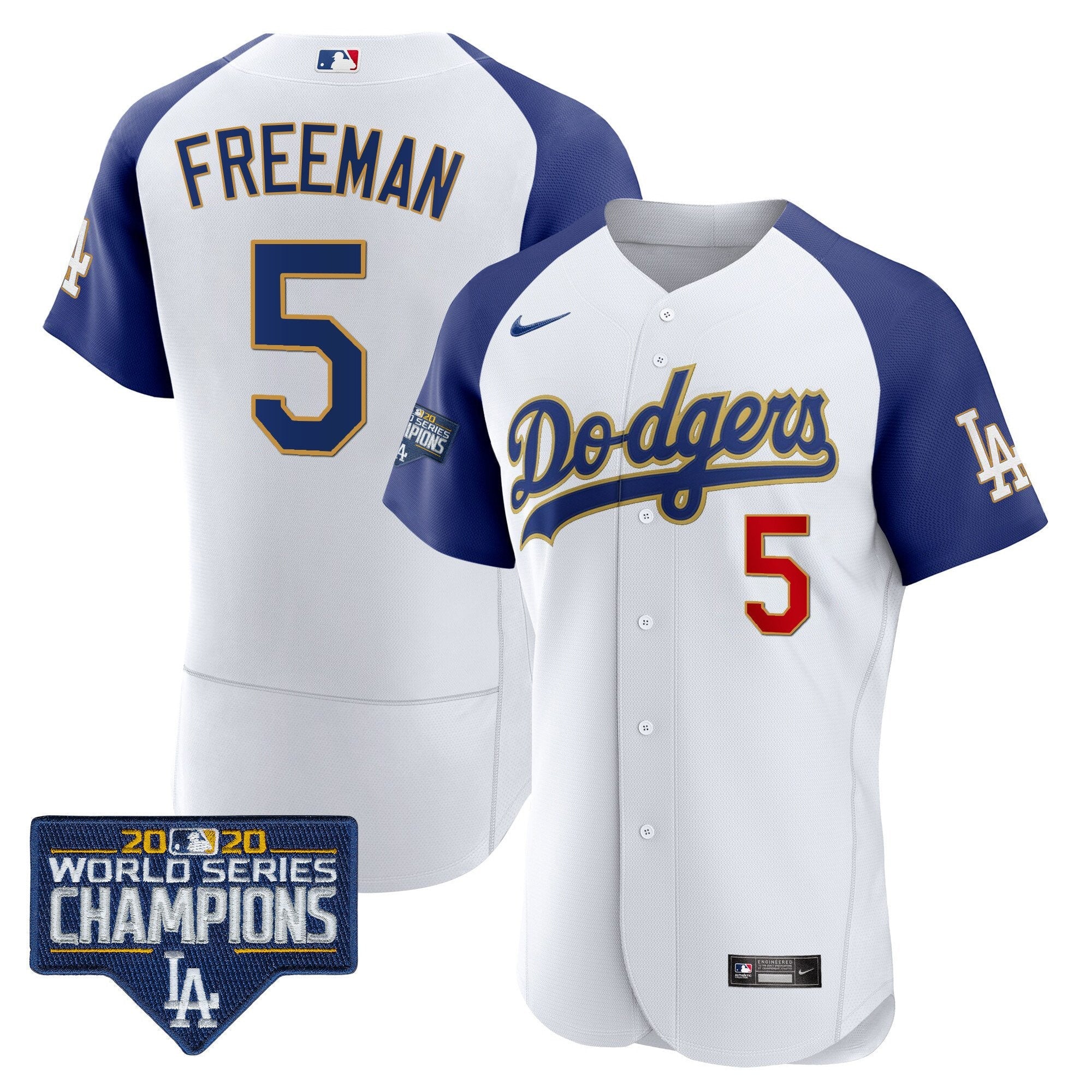Men’s World Series Champions Patch Flex Base Gold Trim Jersey