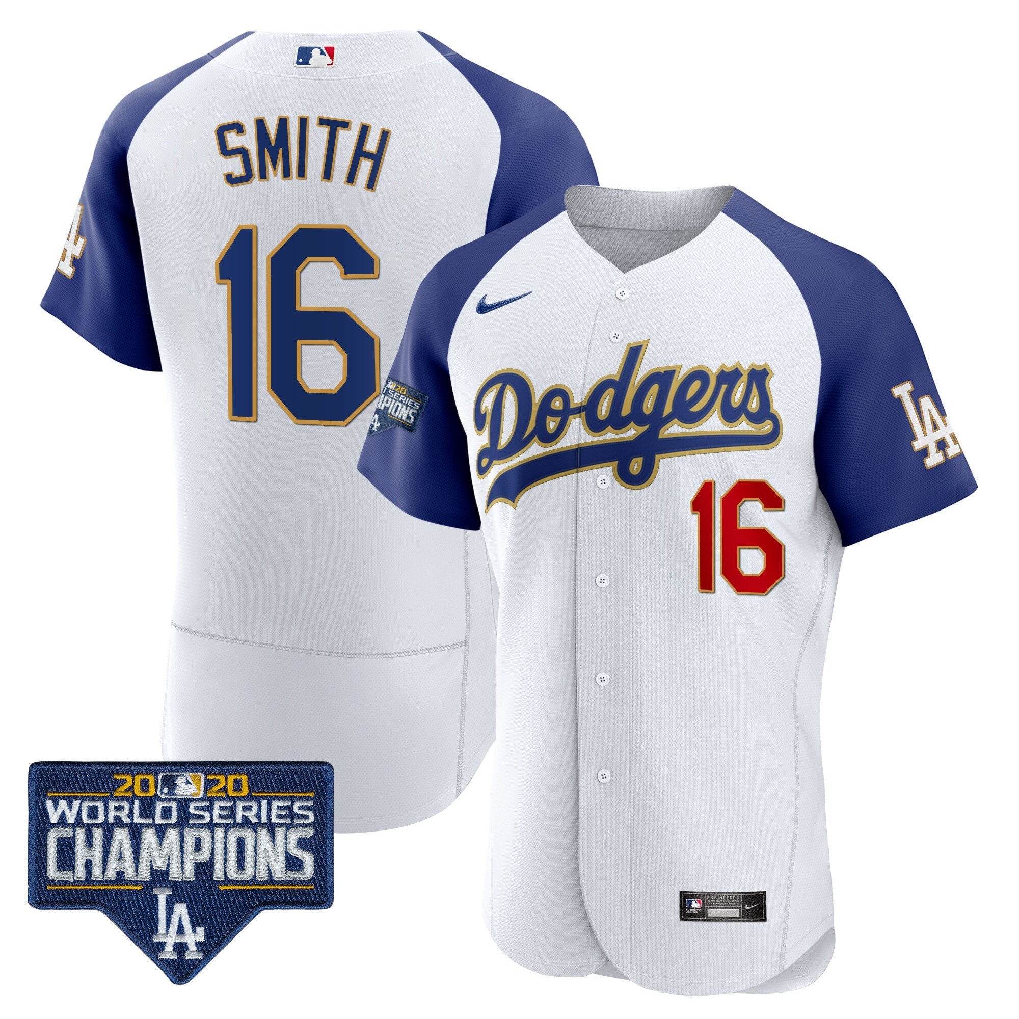 Men’s World Series Champions Patch Flex Base Gold Trim Jersey