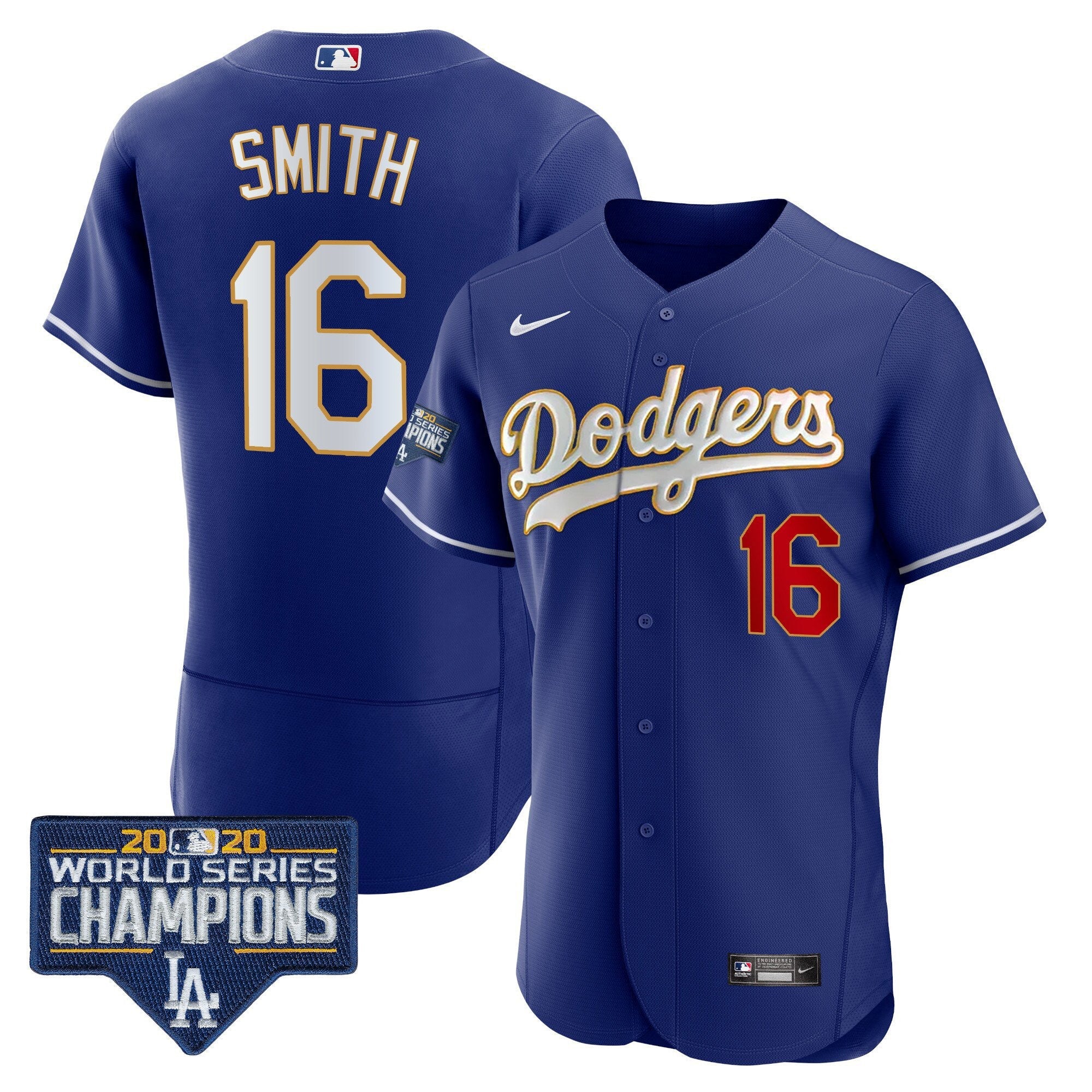Men’s World Series Champions Patch Flex Base Gold Trim Jersey