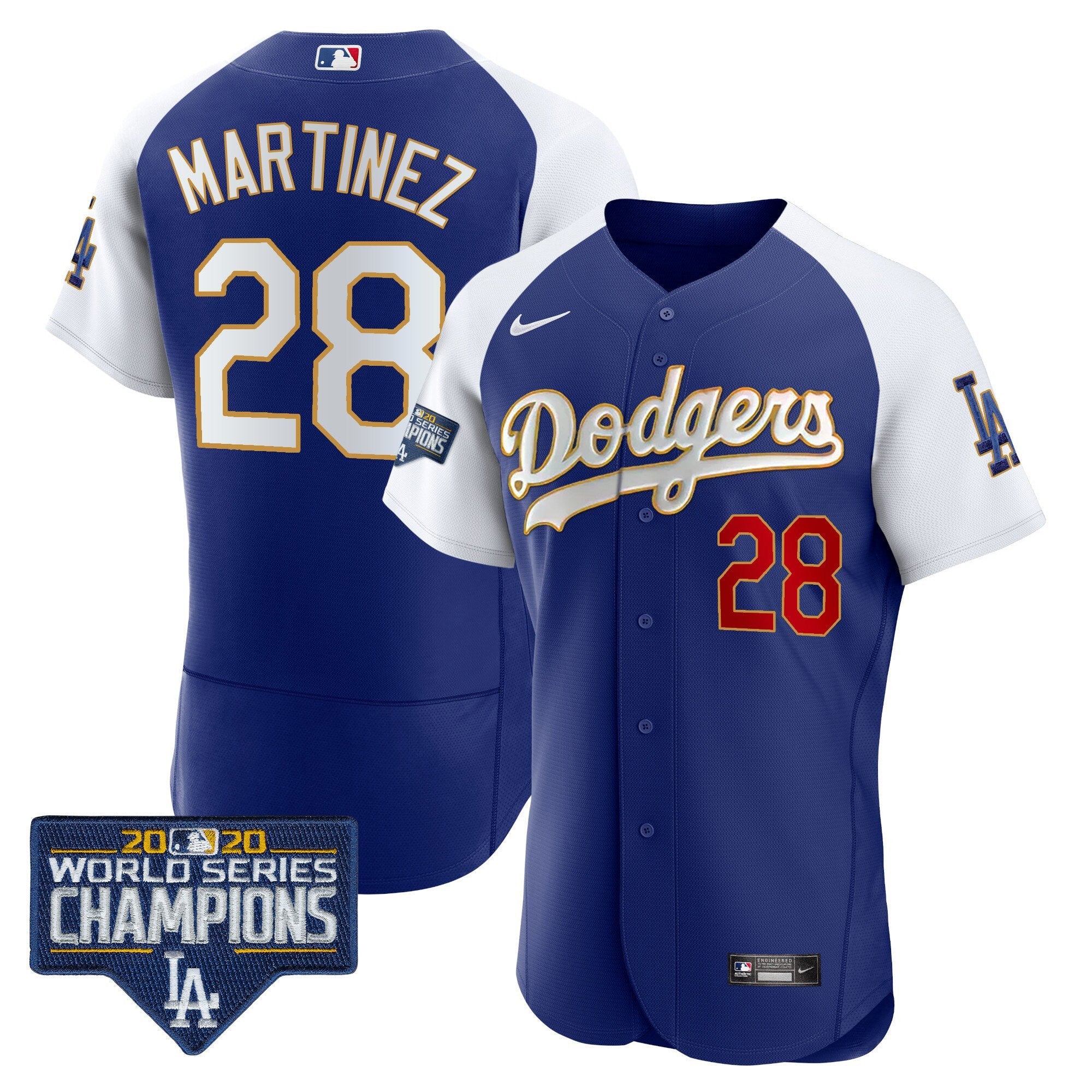 Men’s World Series Champions Patch Flex Base Gold Trim Jersey