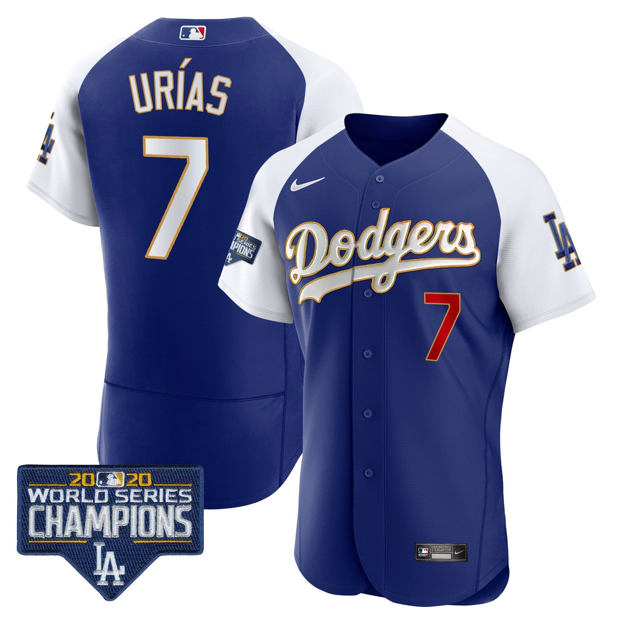 Men’s World Series Champions Patch Flex Base Gold Trim Jersey