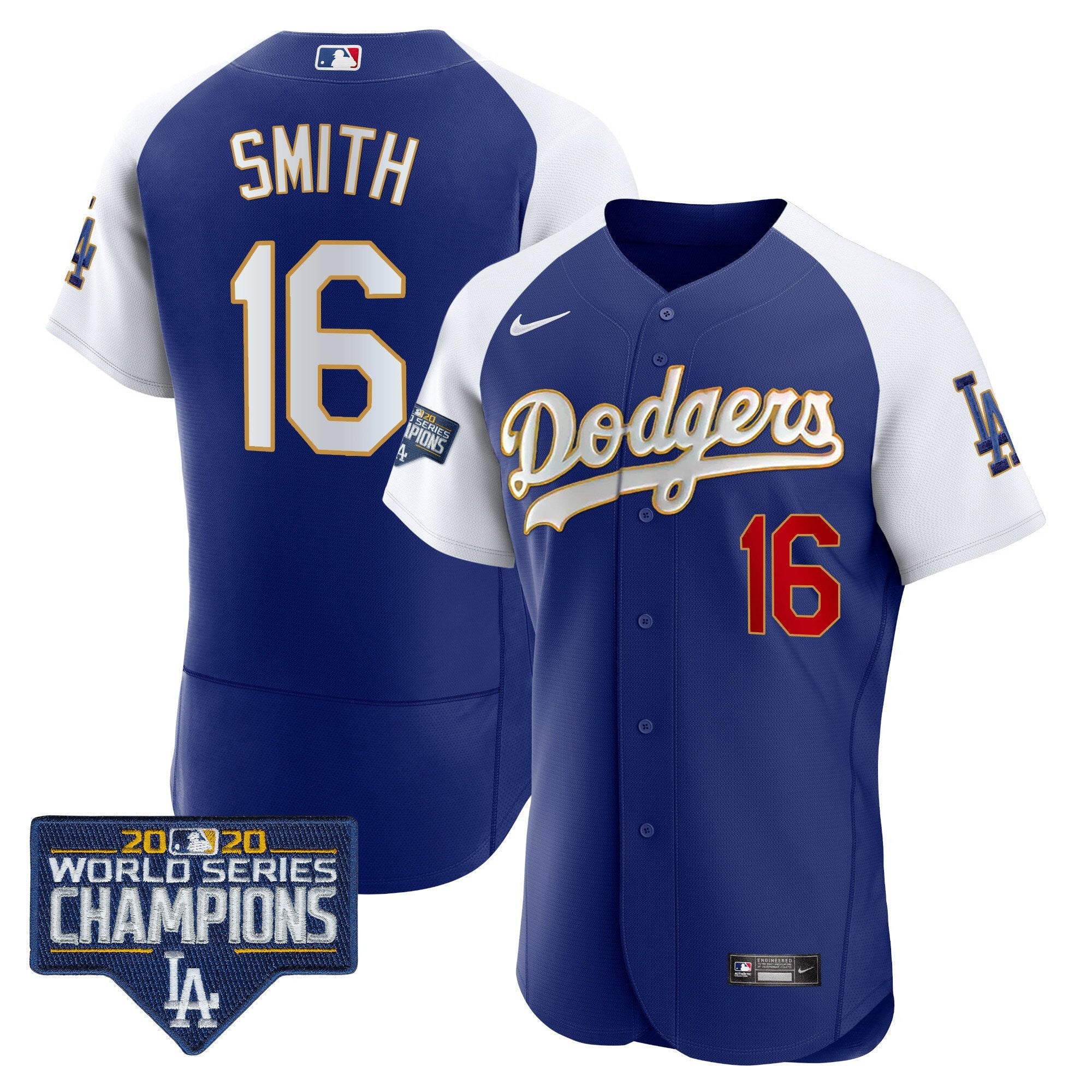 Men’s World Series Champions Patch Flex Base Gold Trim Jersey