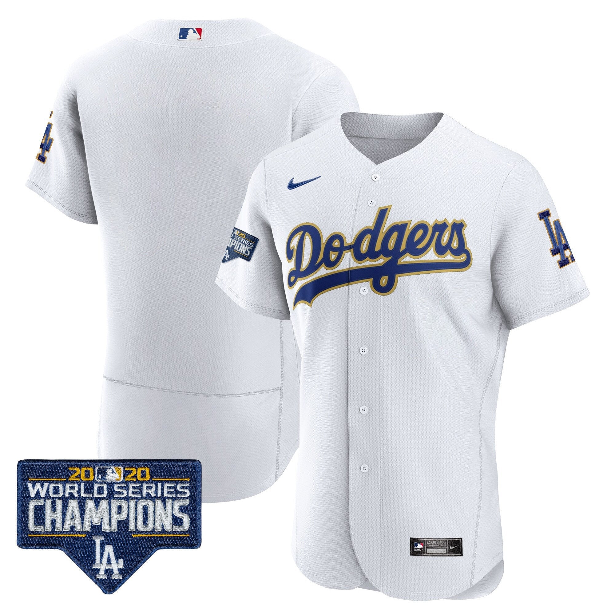 Men’s World Series Champions Patch Flex Base Gold Trim Jersey