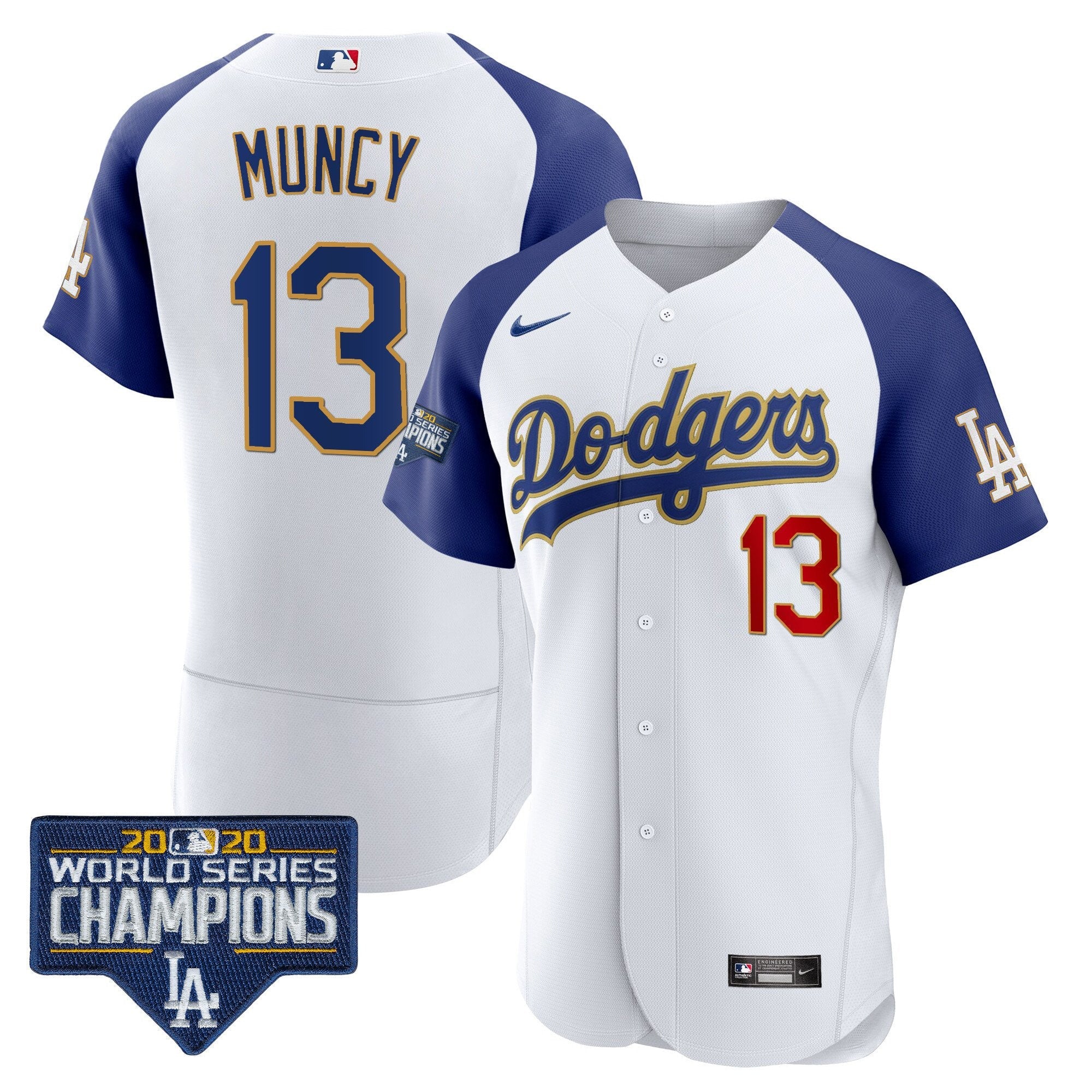Men’s World Series Champions Patch Flex Base Gold Trim Jersey