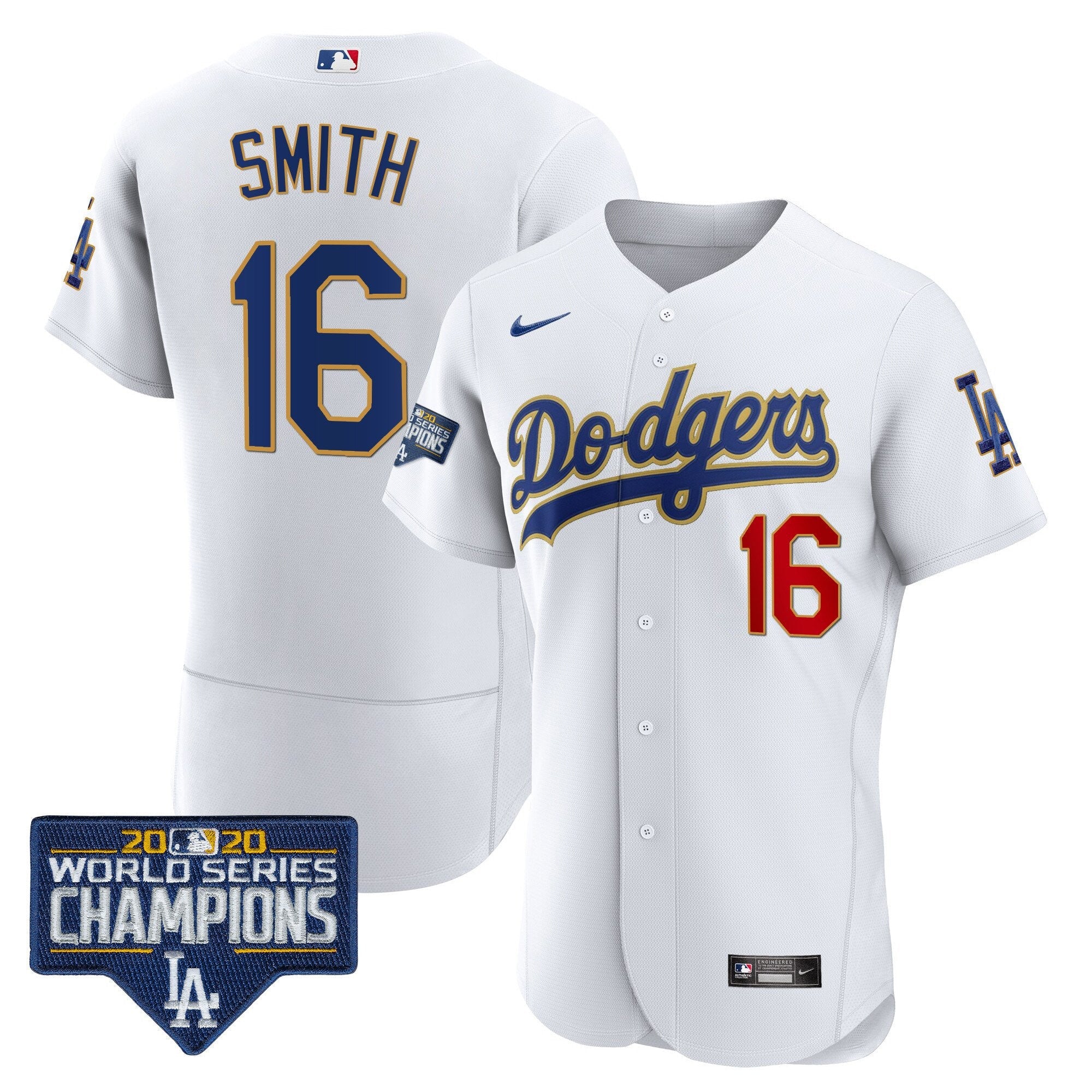 Men’s World Series Champions Patch Flex Base Gold Trim Jersey