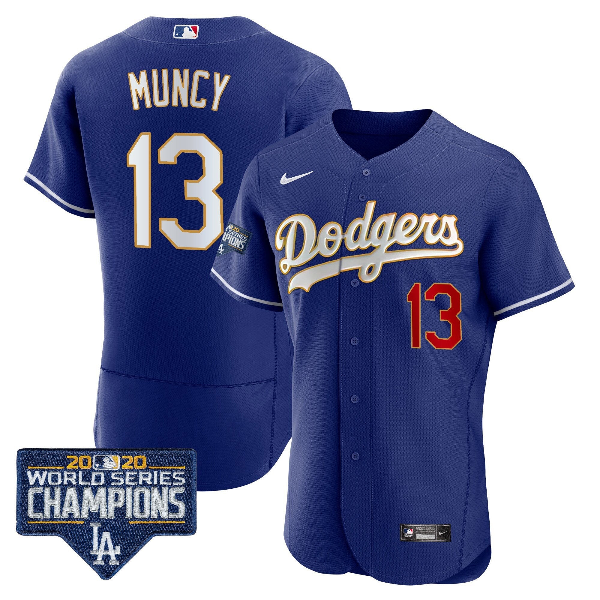 Men’s World Series Champions Patch Flex Base Gold Trim Jersey