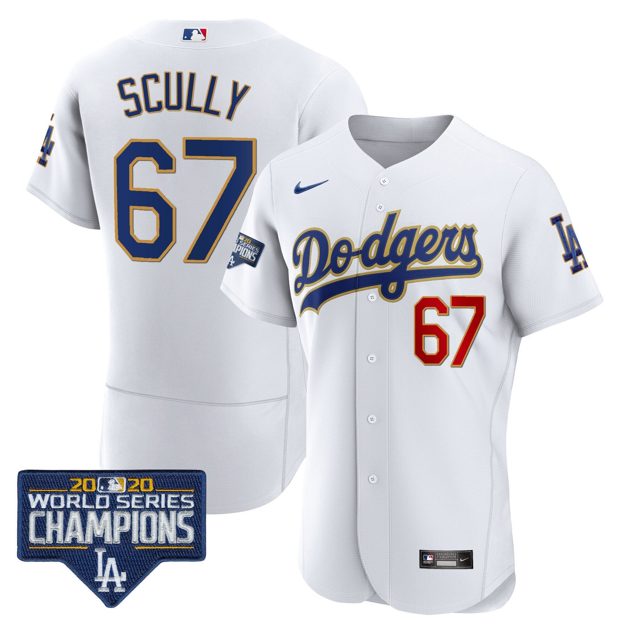 Men’s World Series Champions Patch Flex Base Gold Trim Jersey