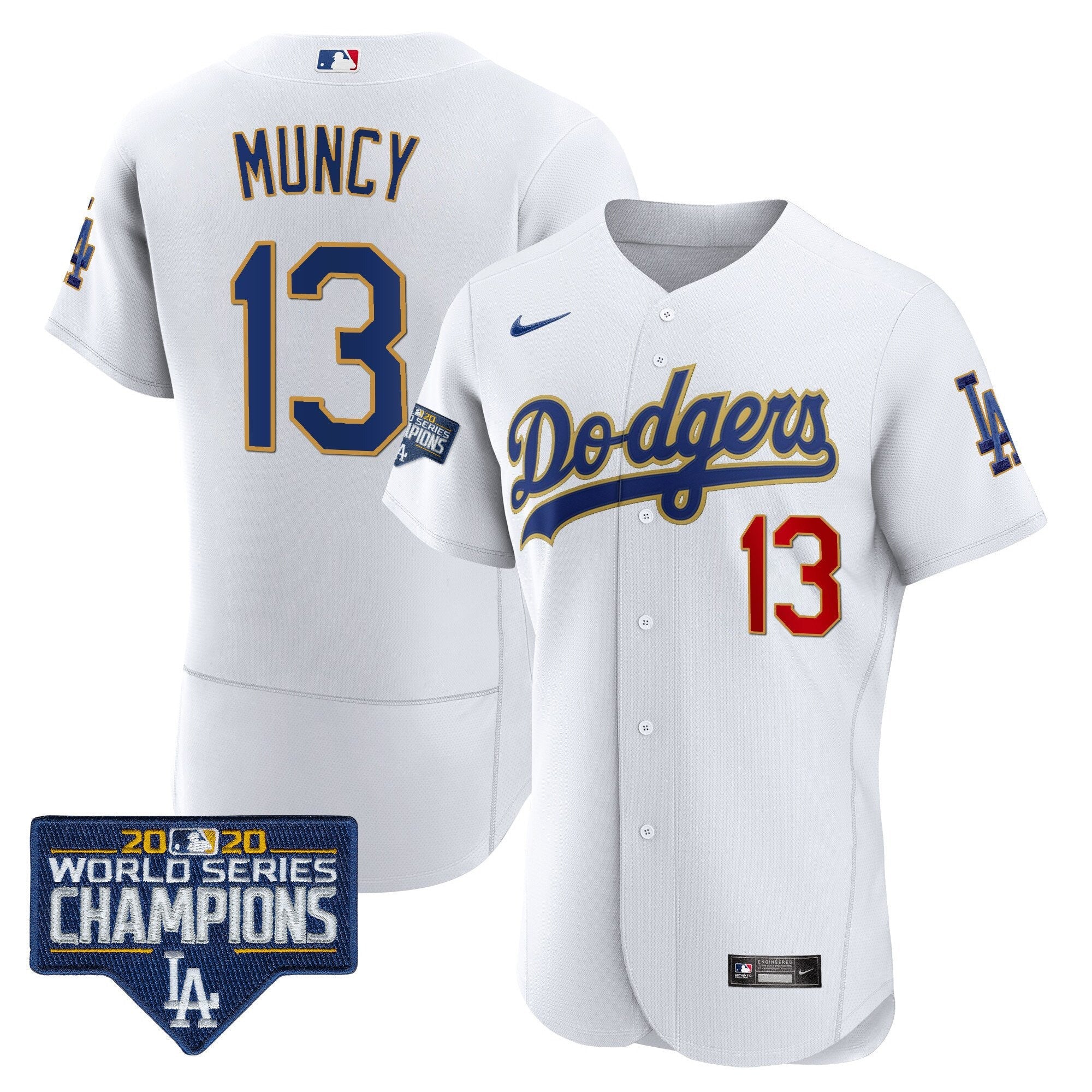 Men’s World Series Champions Patch Flex Base Gold Trim Jersey