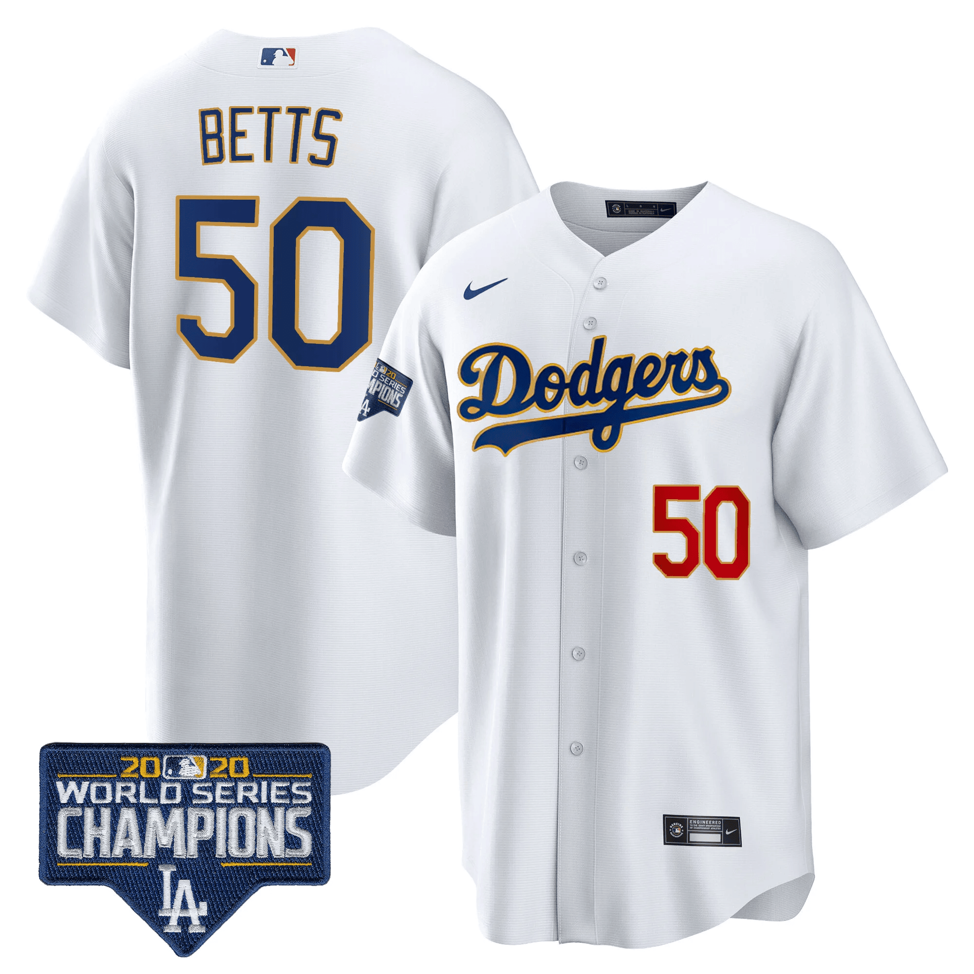 Men’s World Series Champions Patch Cool Base Gold Trim Jersey