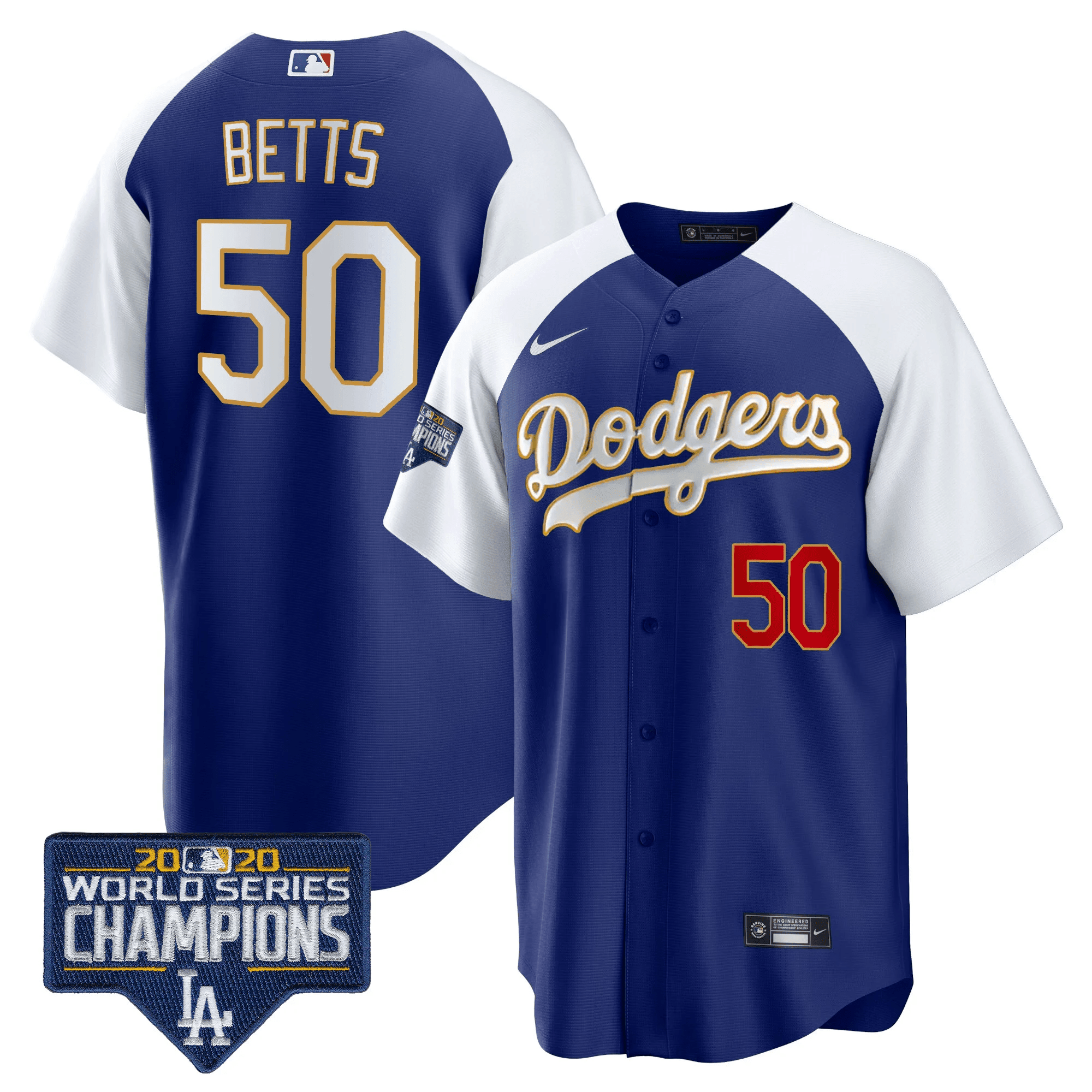 Men’s World Series Champions Patch Cool Base Gold Trim Jersey