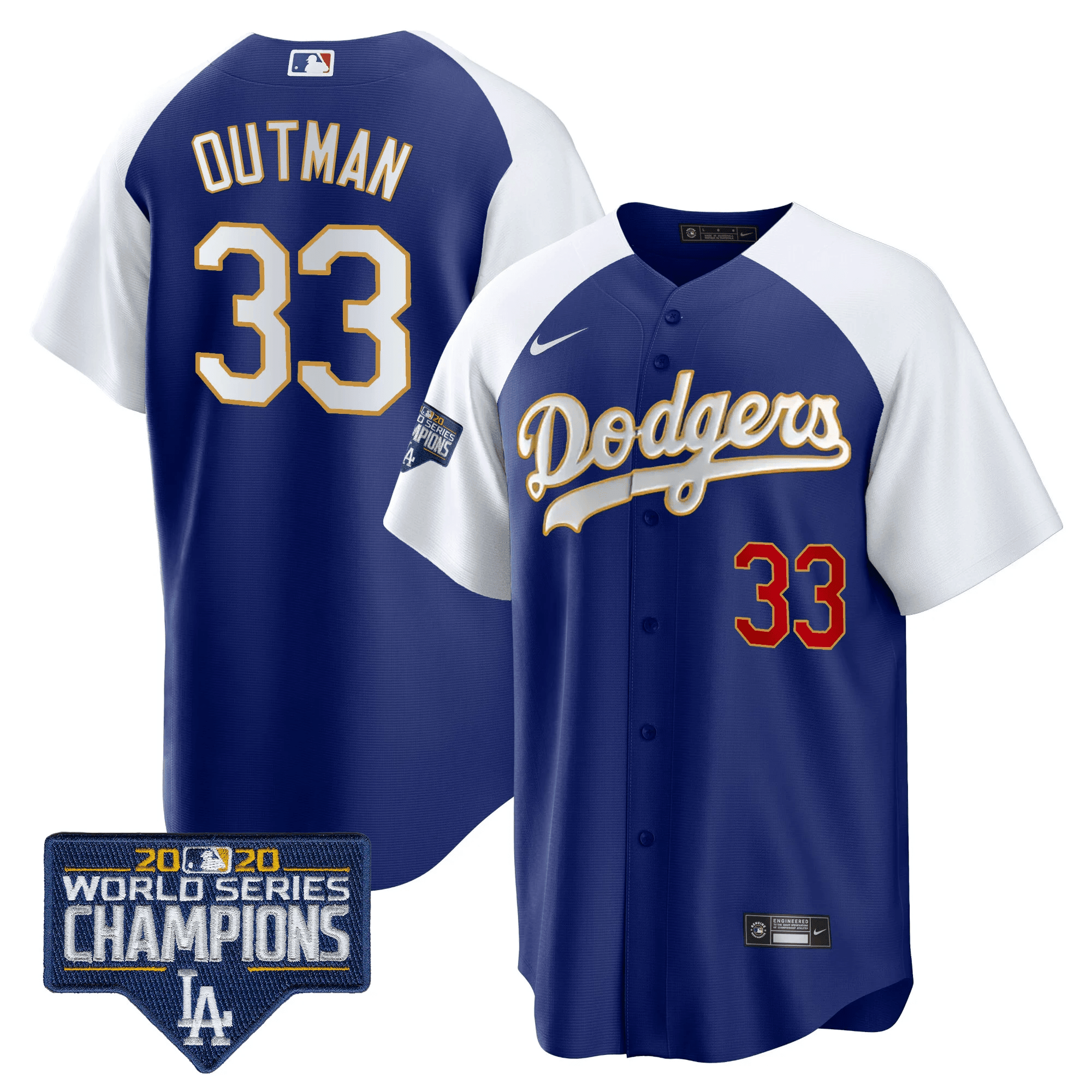 Men’s World Series Champions Patch Cool Base Gold Trim Jersey