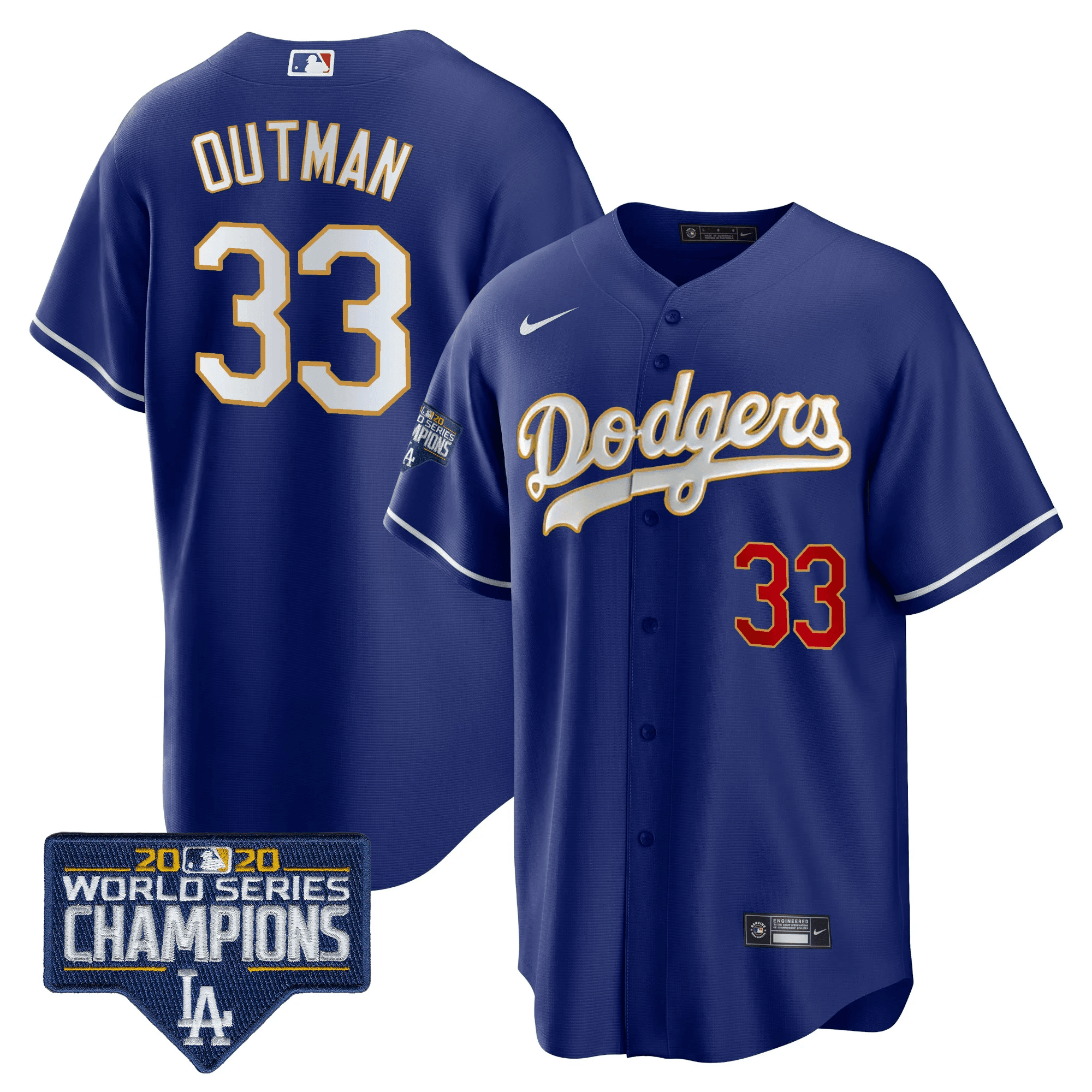 Men’s World Series Champions Patch Cool Base Gold Trim Jersey