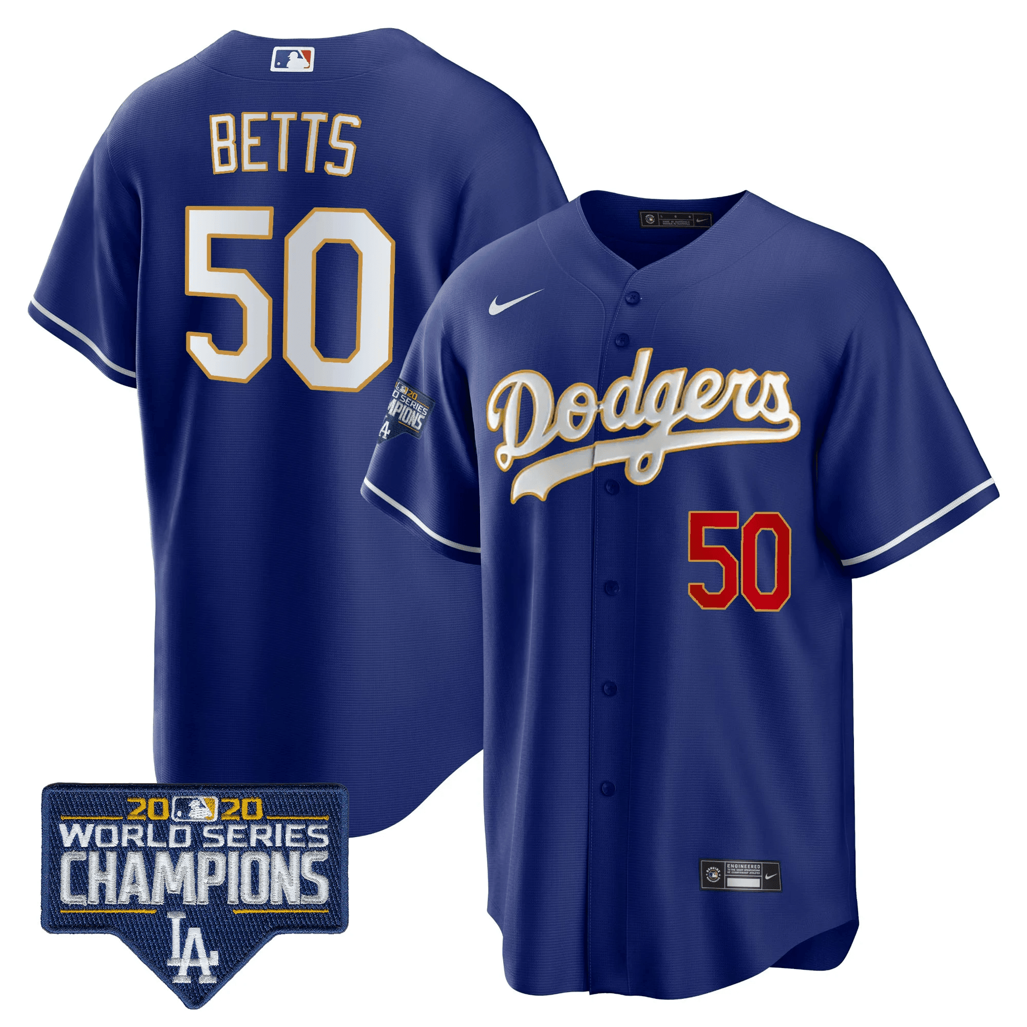 Men’s World Series Champions Patch Cool Base Gold Trim Jersey
