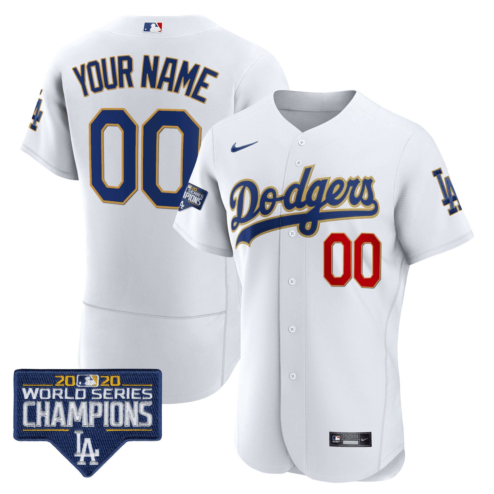 World Series Champions Patch Flex Base Custom Jersey