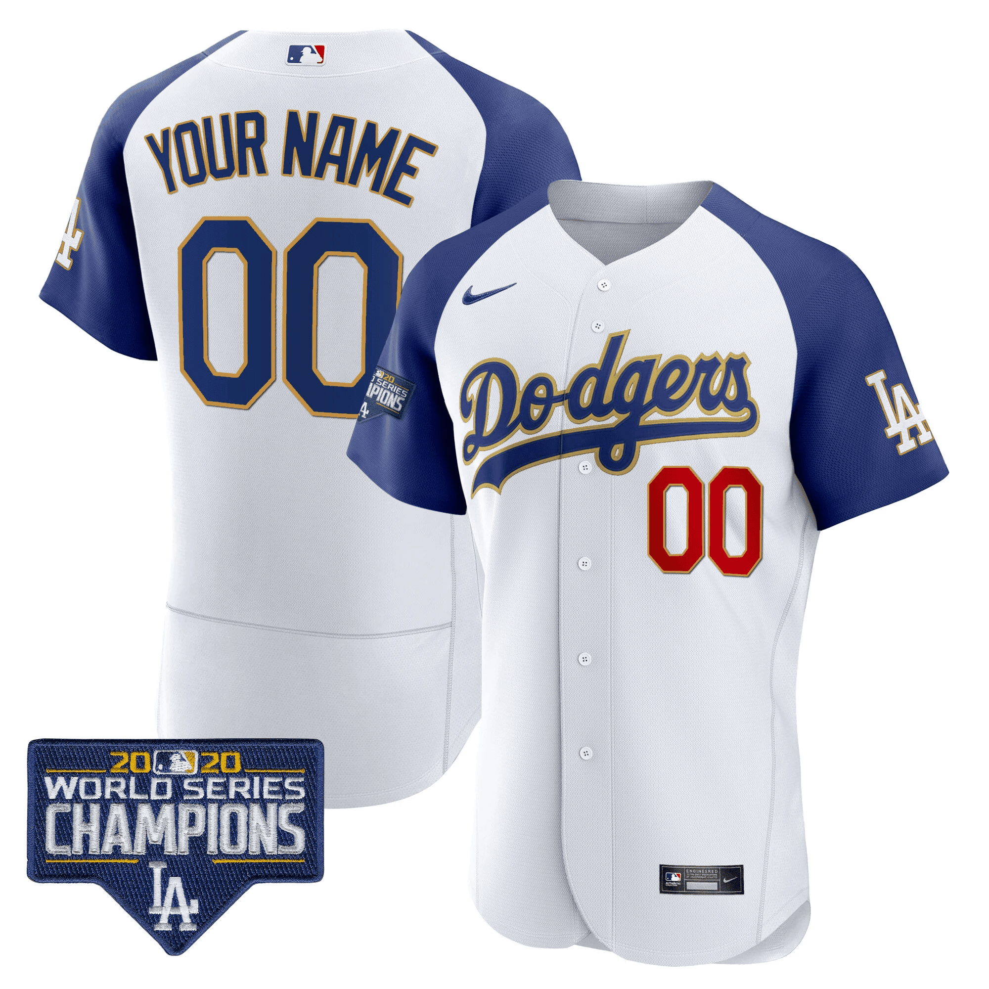 World Series Champions Patch Flex Base Custom Jersey