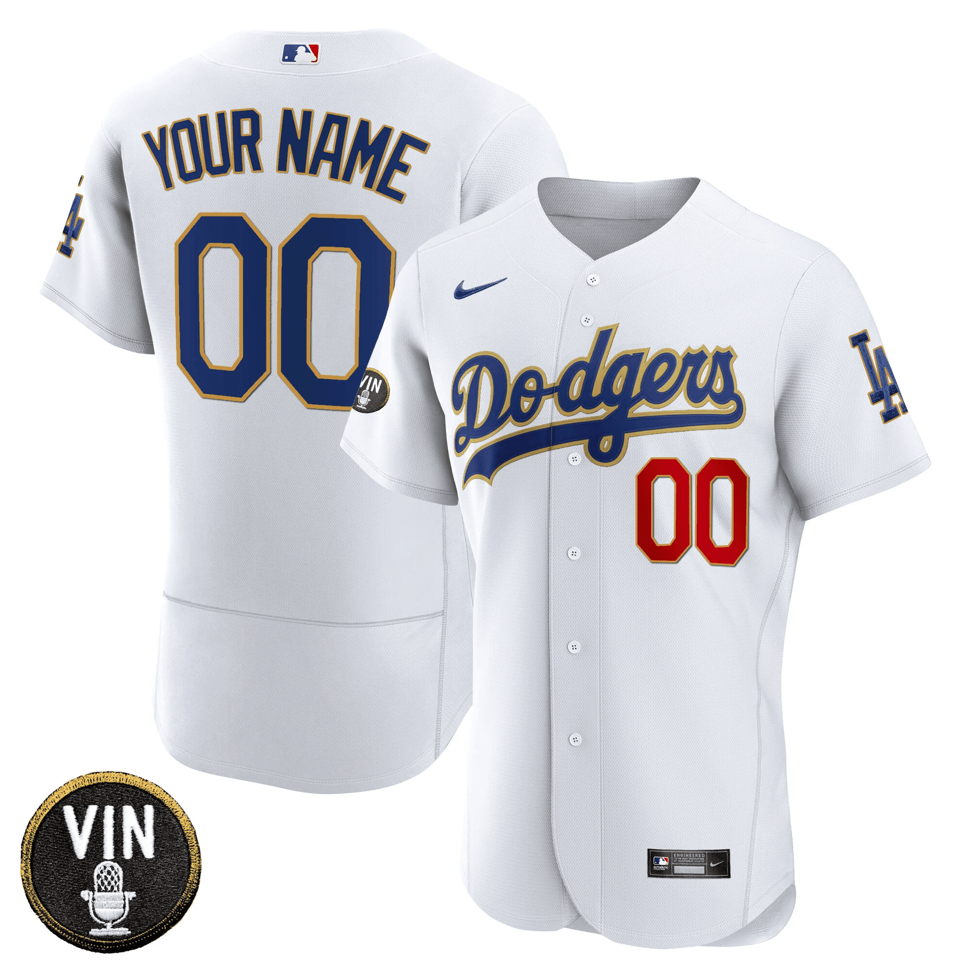 Vin Scully Patch Flex Base Custom Jersey