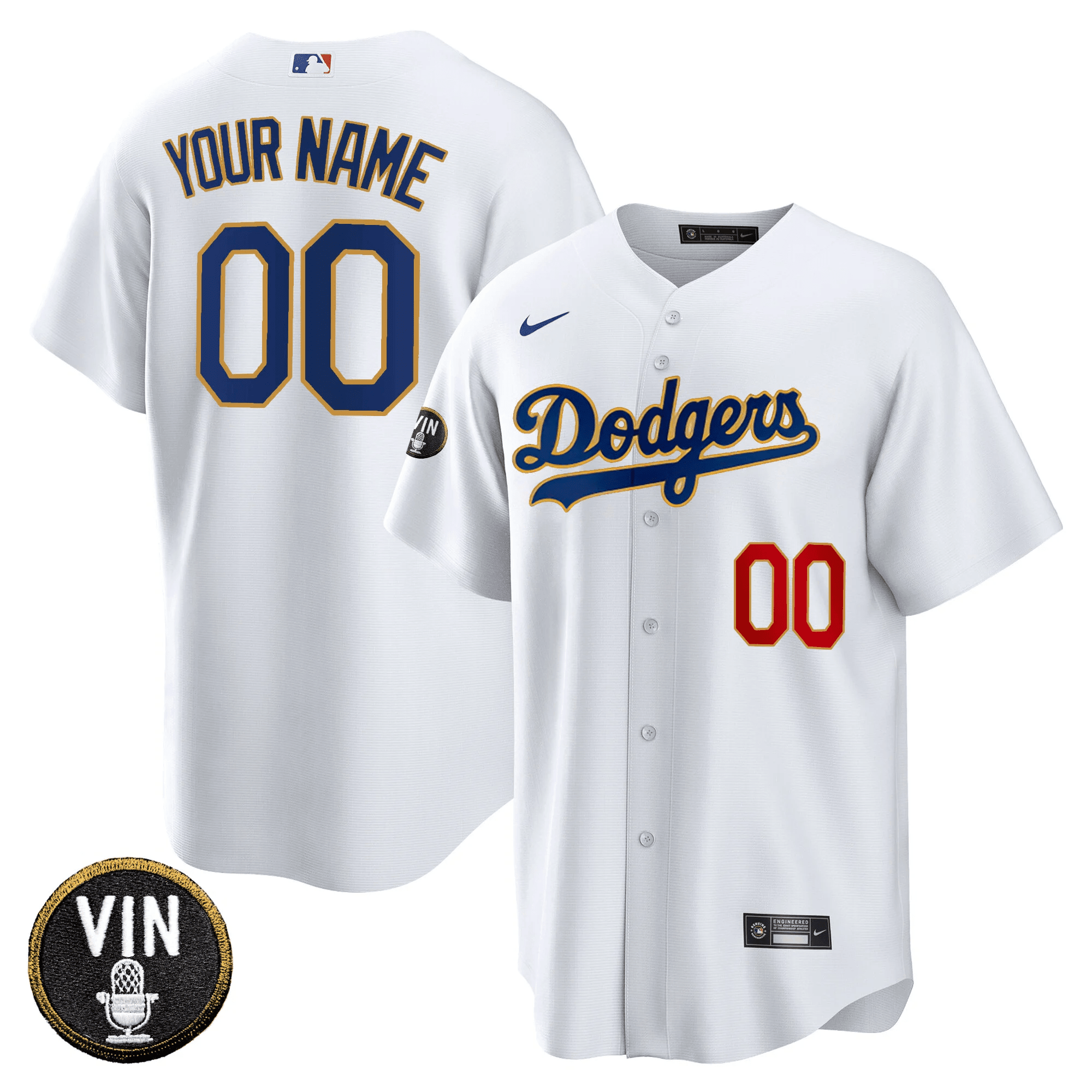 Vin Scully Patch Cool Base Custom Jersey
