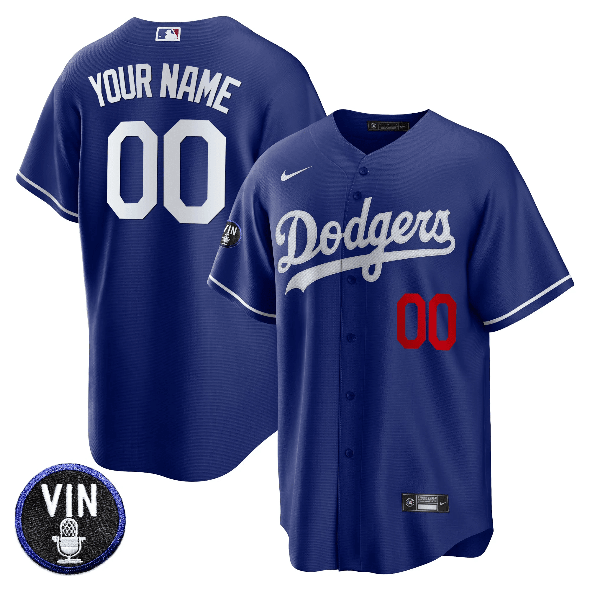 Vin Scully Patch Cool Base Custom Jersey