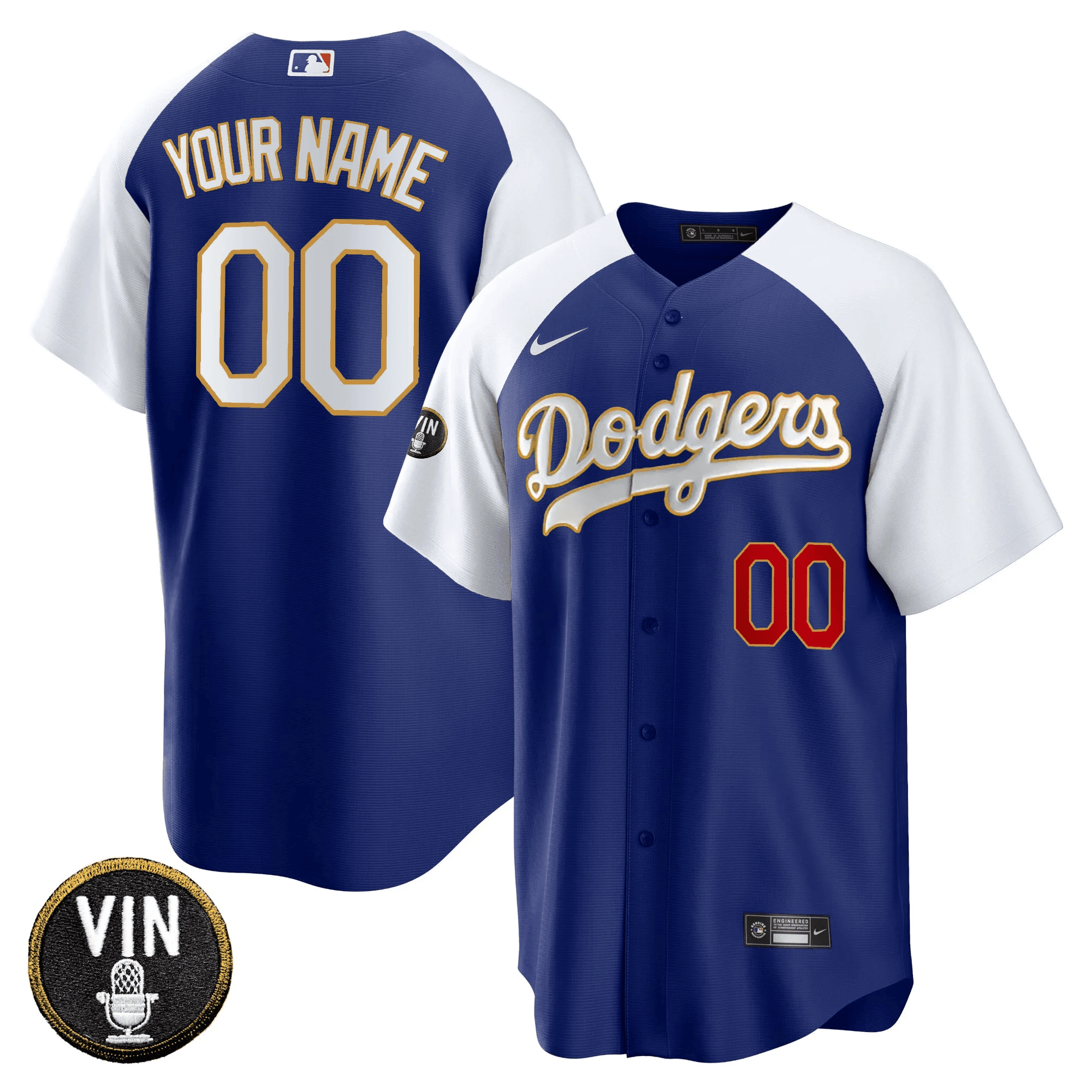 Vin Scully Patch Cool Base Custom Jersey