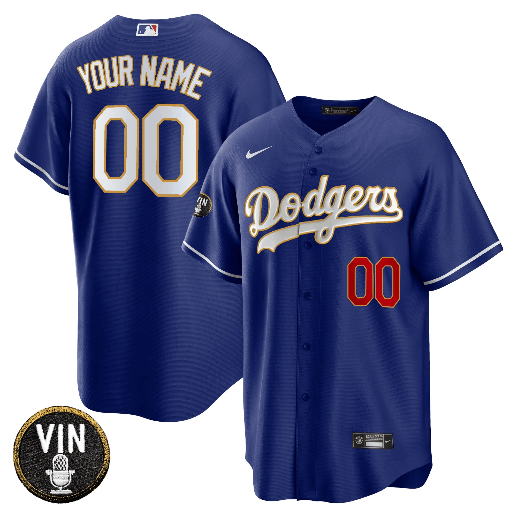 Vin Scully Patch Cool Base Custom Jersey