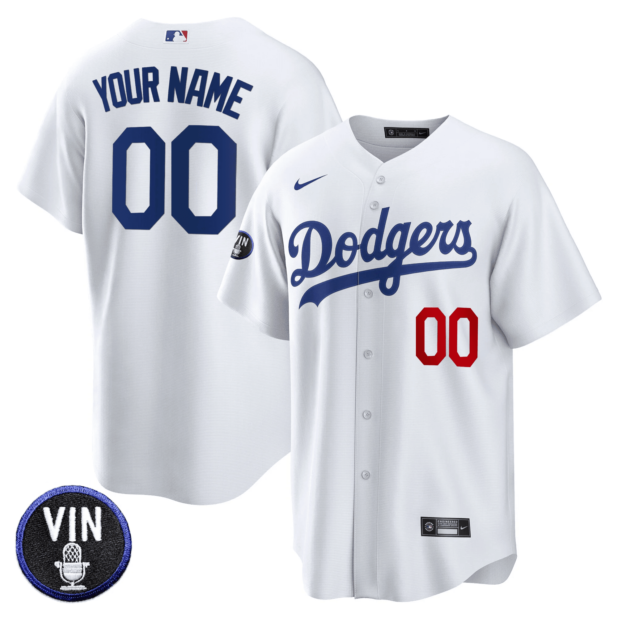 Vin Scully Patch Cool Base Custom Jersey