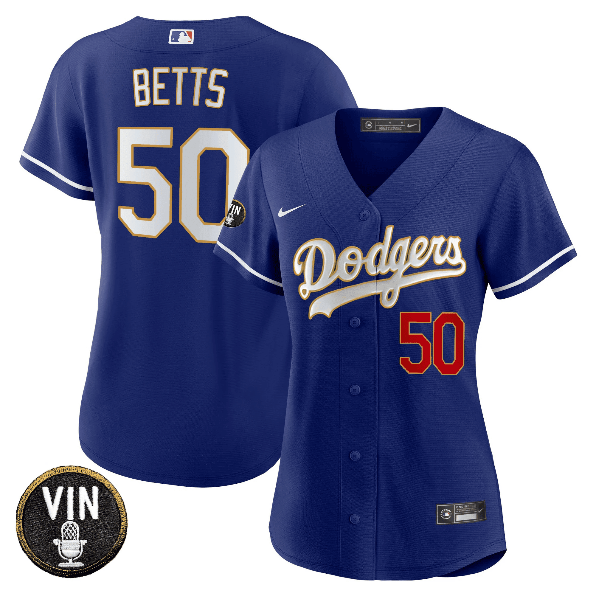 Women’s Vin Scully Patch Gold Trim Jersey