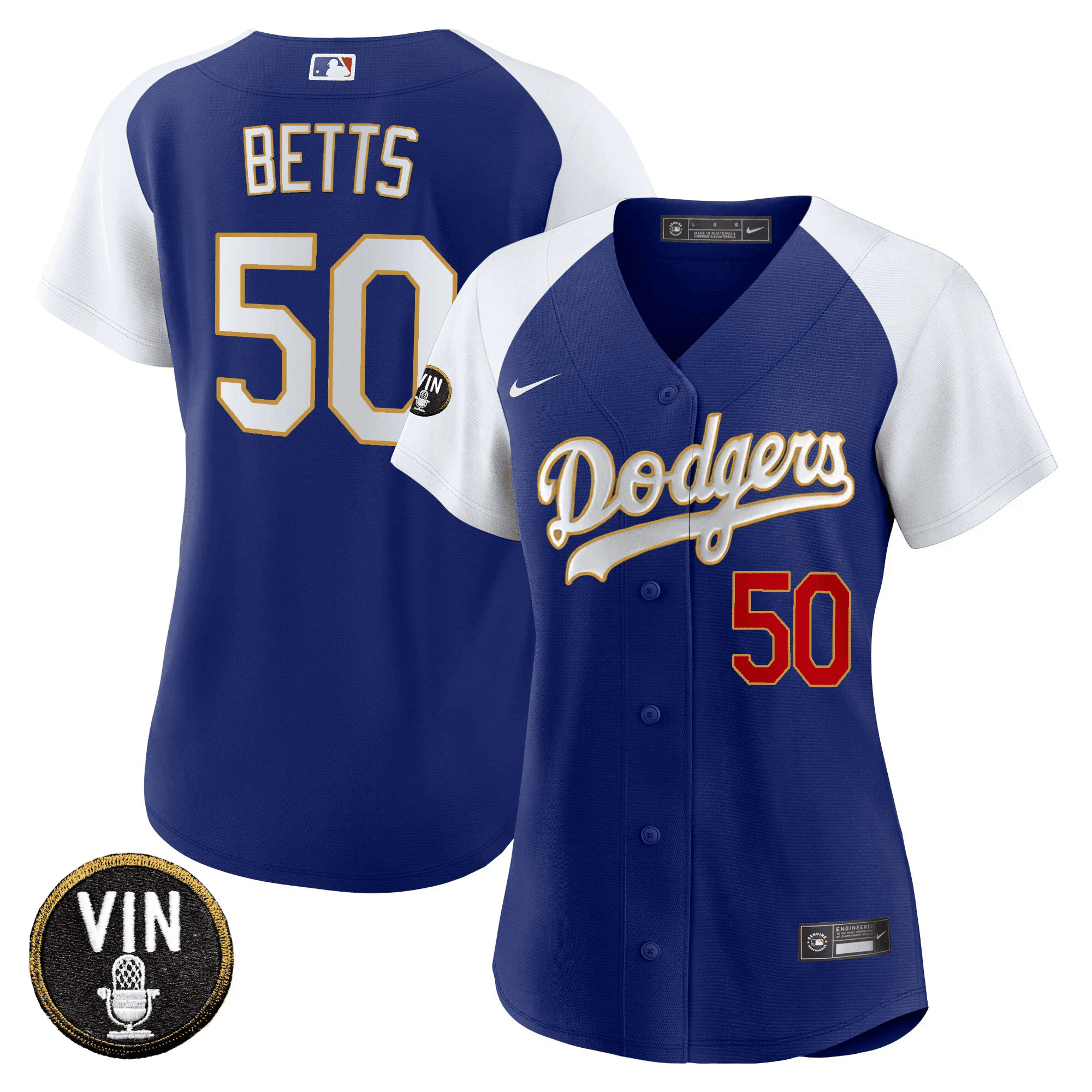Women’s Vin Scully Patch Gold Trim Jersey