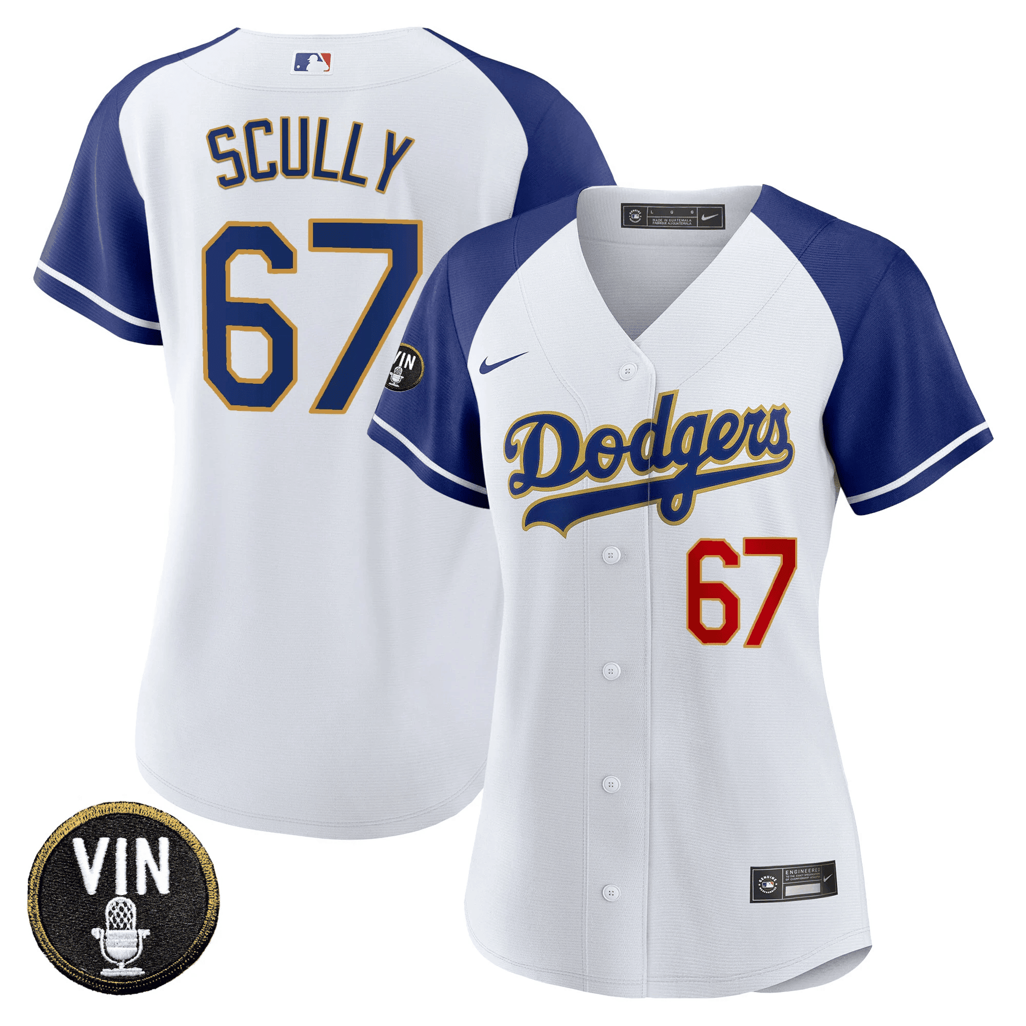 Women’s Vin Scully Patch Gold Trim Jersey