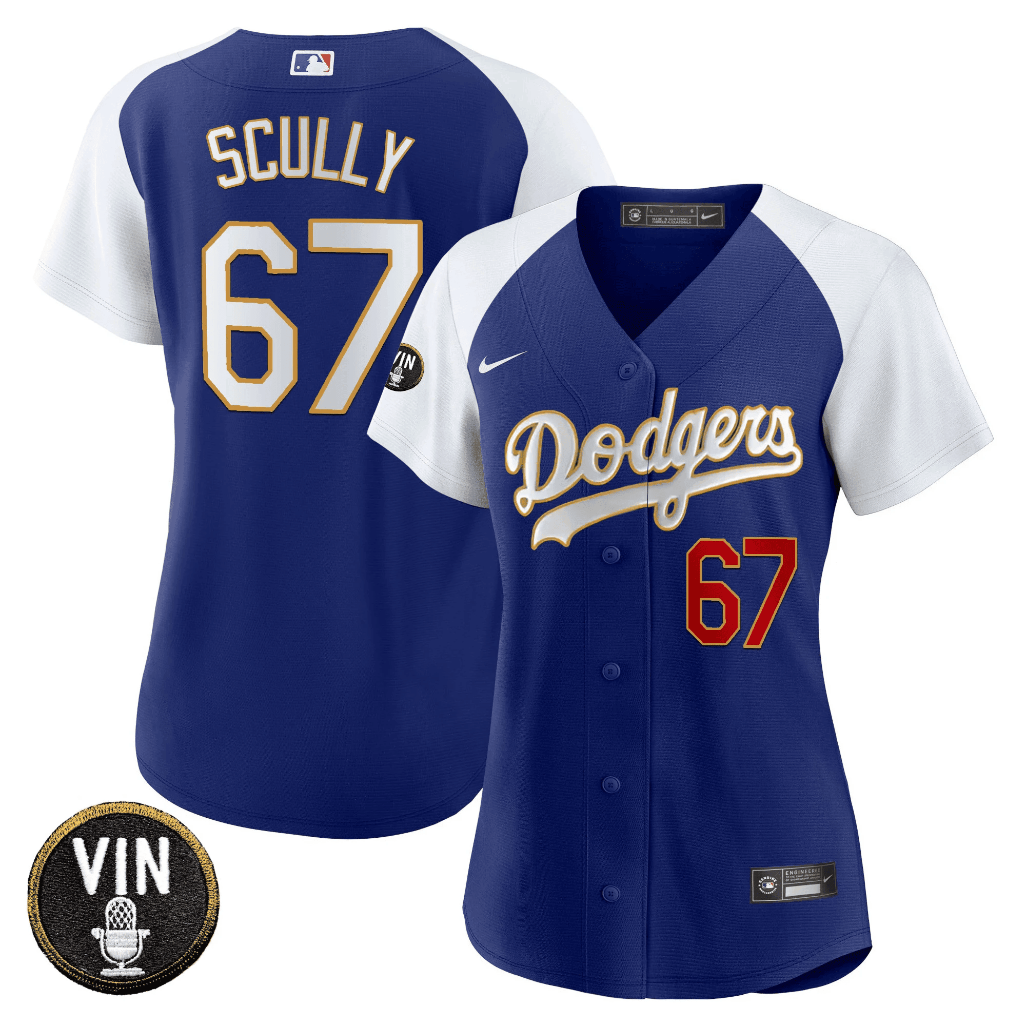 Women’s Vin Scully Patch Gold Trim Jersey