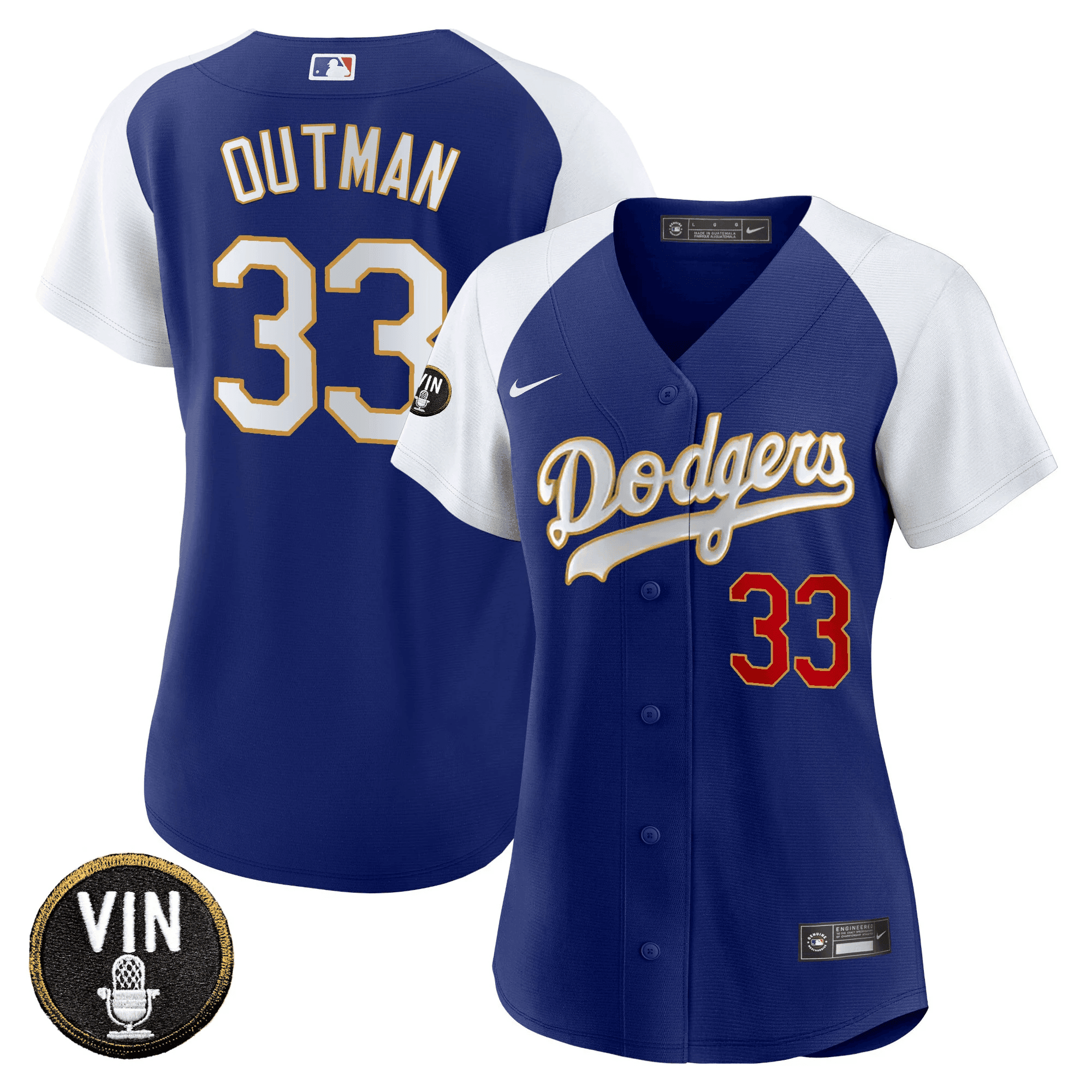 Women’s Vin Scully Patch Gold Trim Jersey
