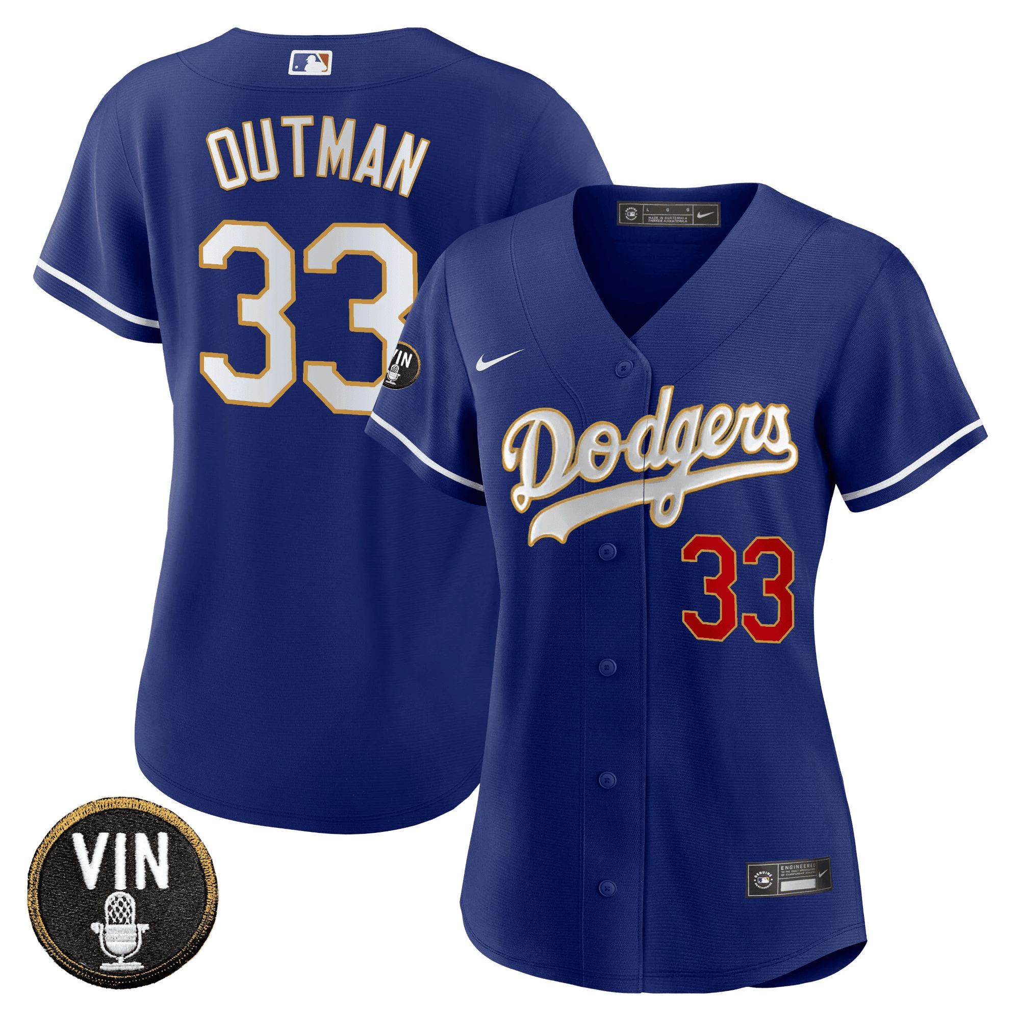 Women’s Vin Scully Patch Gold Trim Jersey