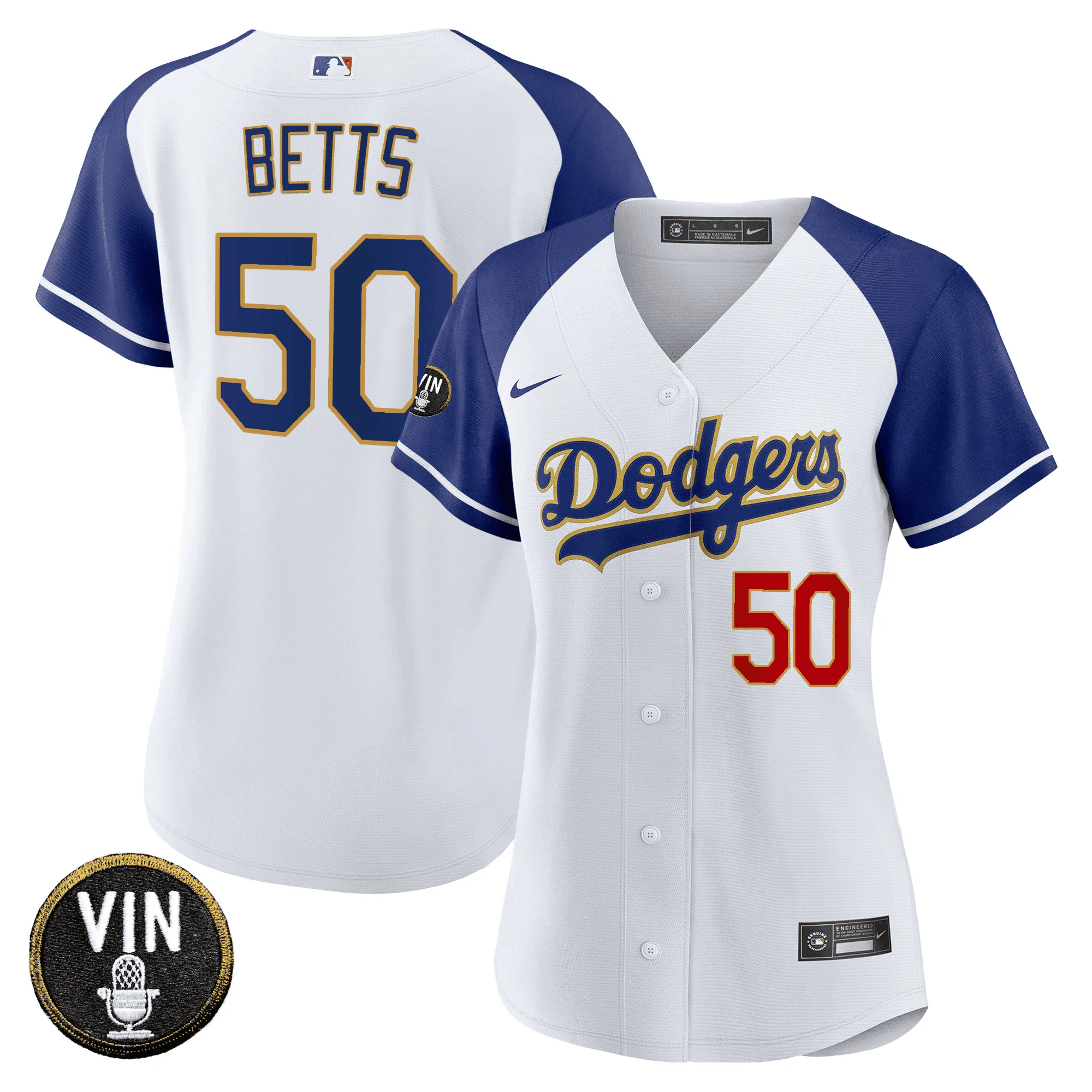 Women’s Vin Scully Patch Gold Trim Jersey