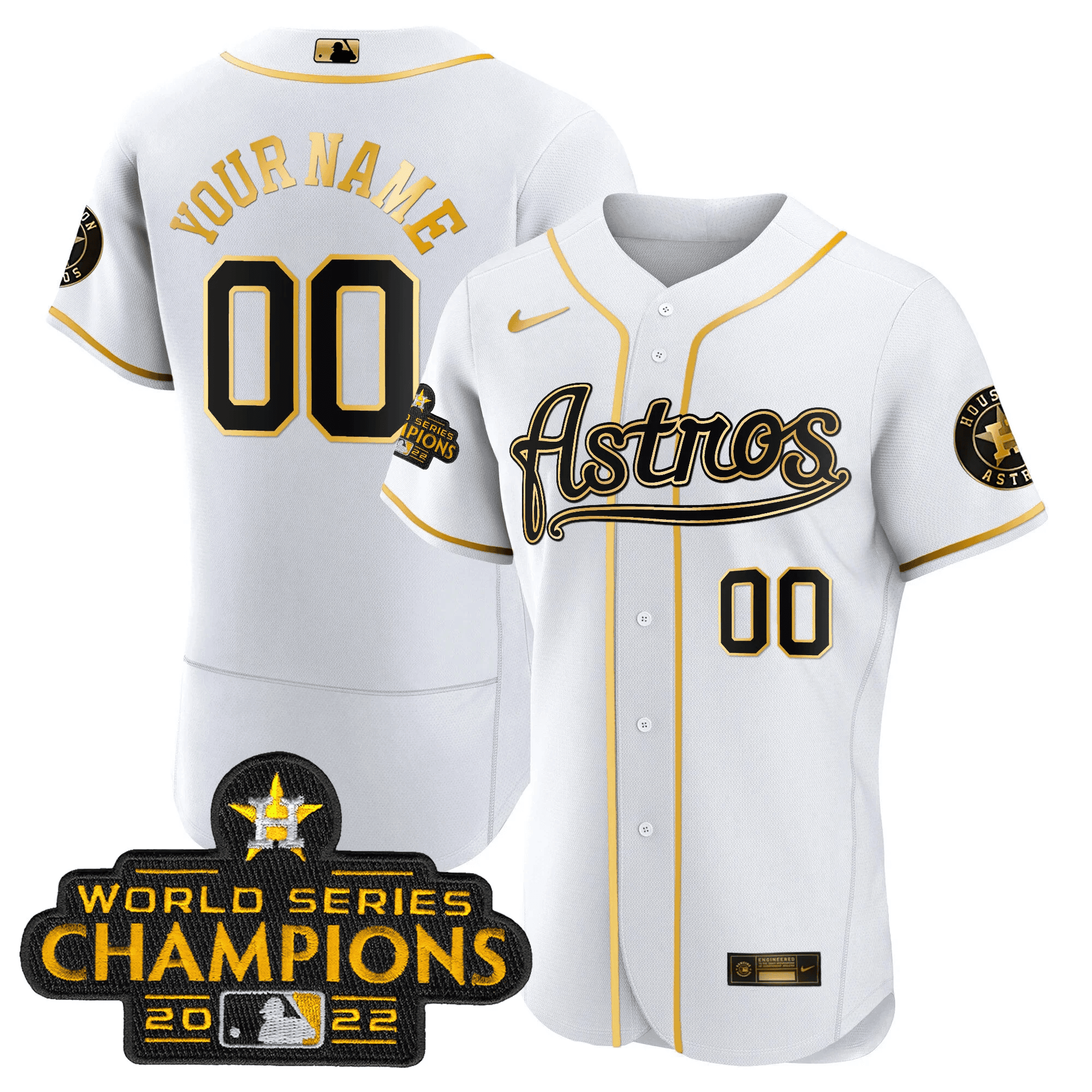 Champions & Throwback Patch Gold Custom Jersey V2