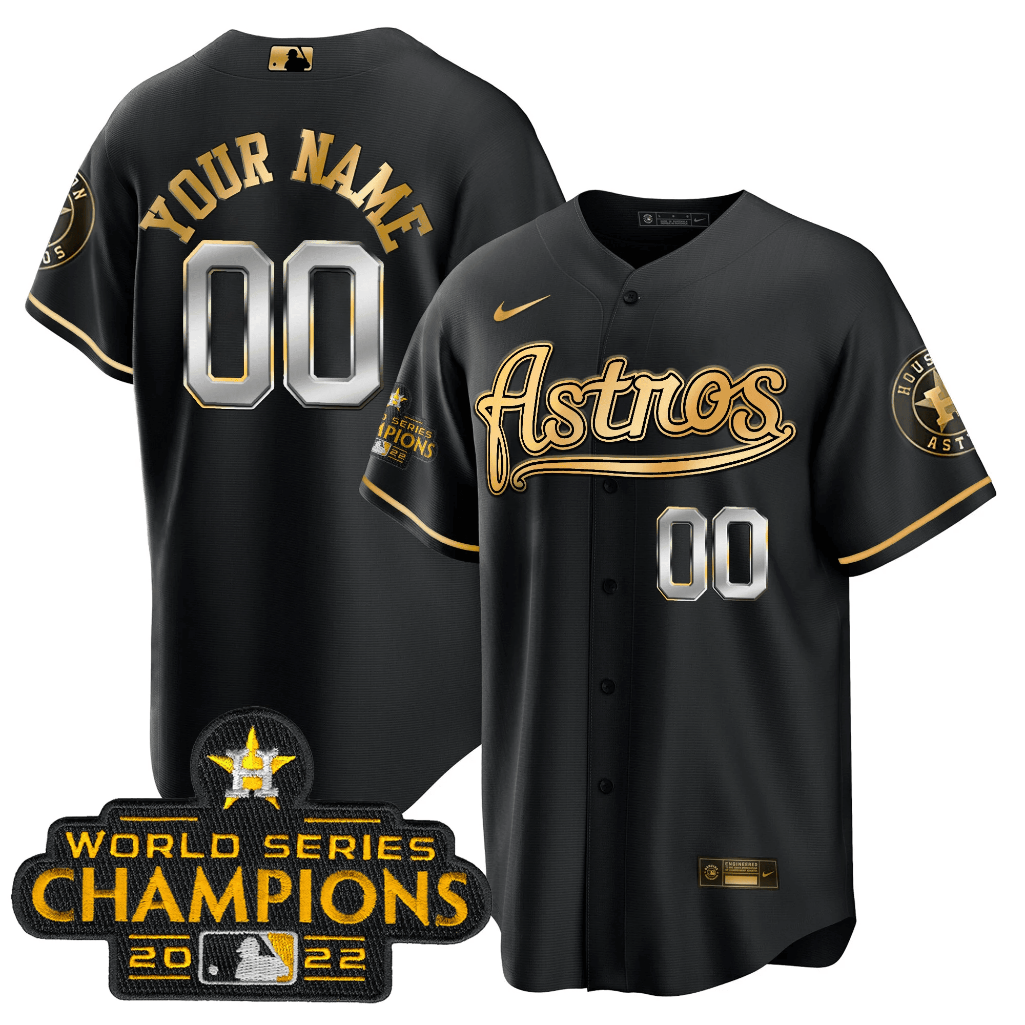Champions & Throwback Patch Gold Custom Jersey V2