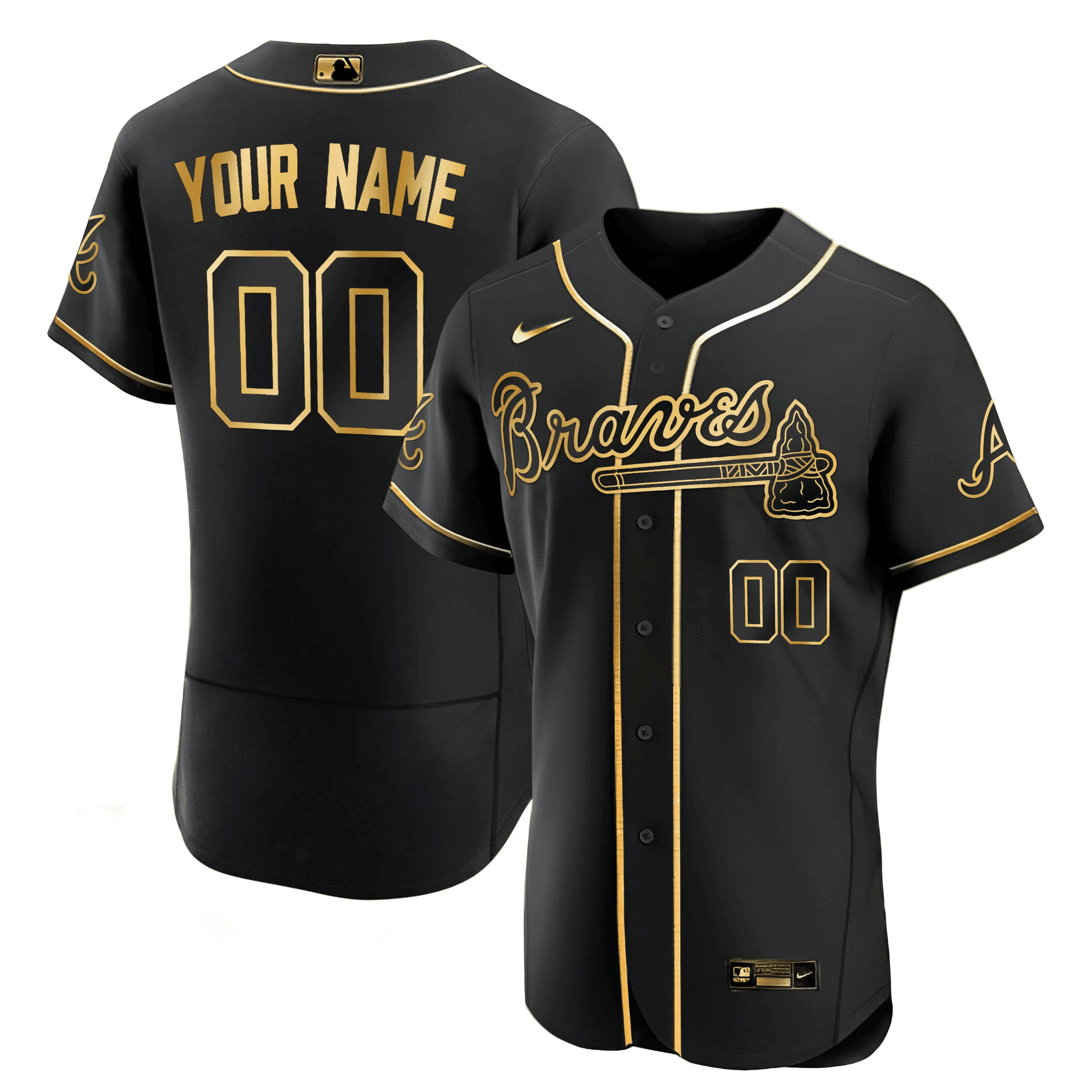 Atlanta Black Gold & White Gold Custom Jersey