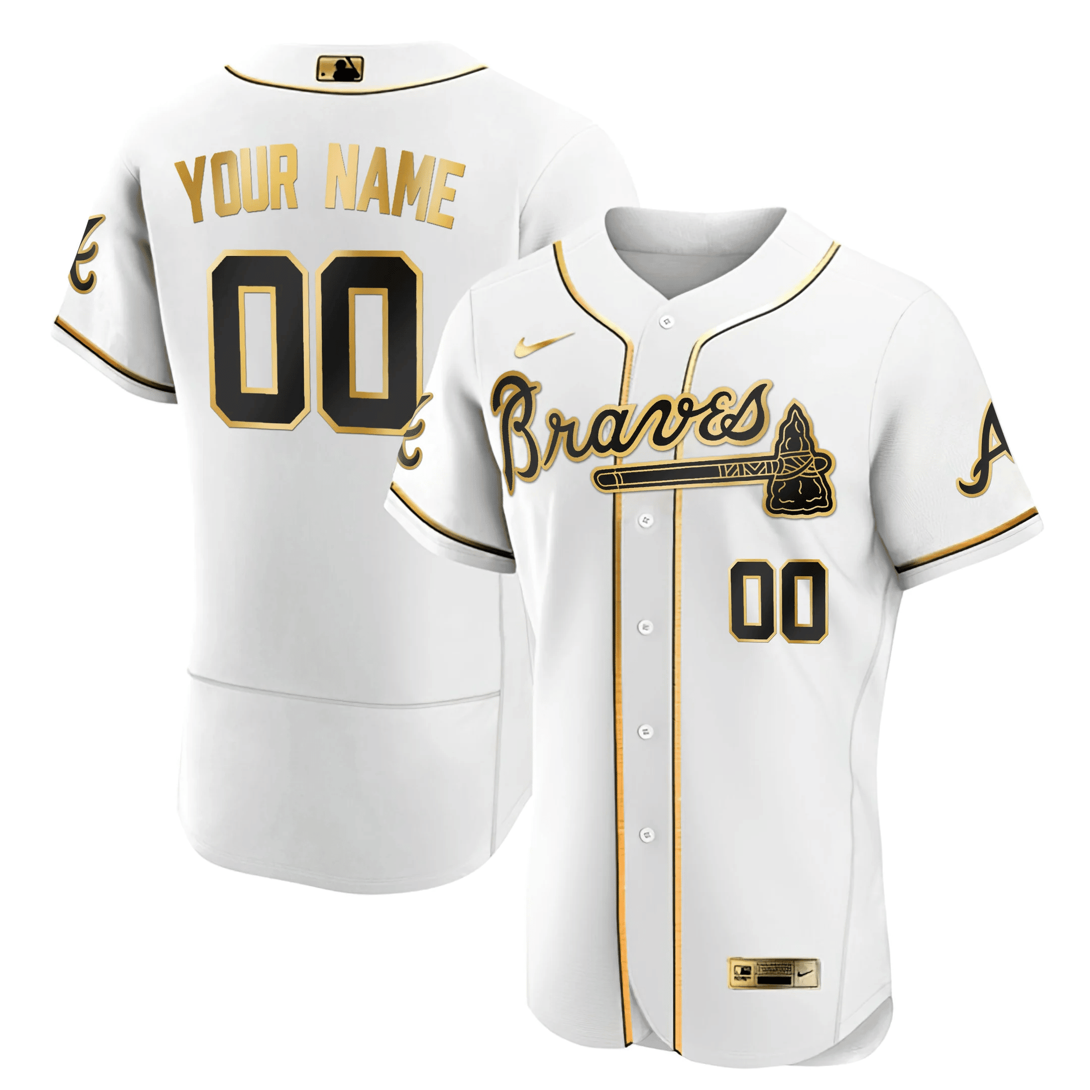 Atlanta Black Gold & White Gold Custom Jersey