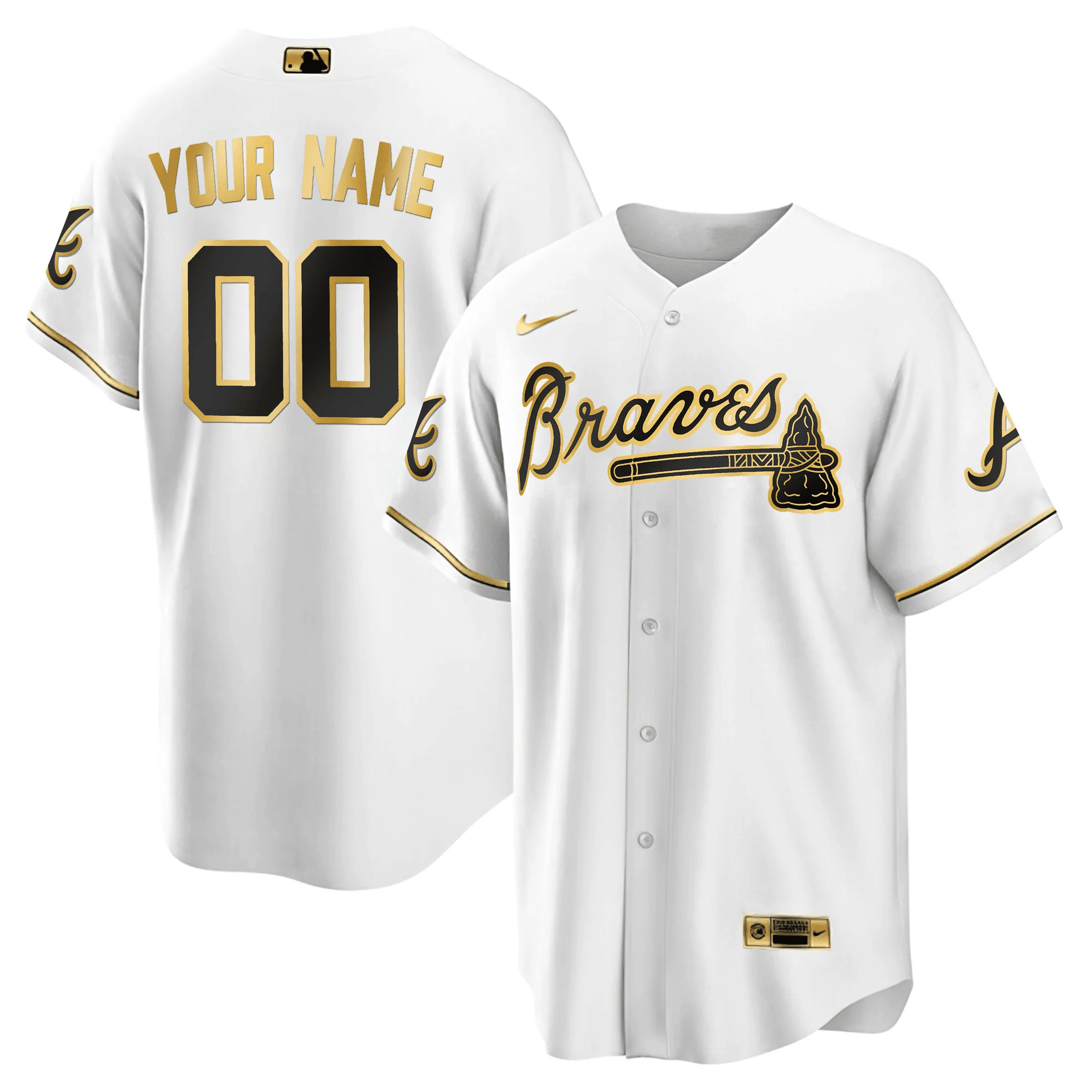 Atlanta Black Gold & White Gold Custom Jersey