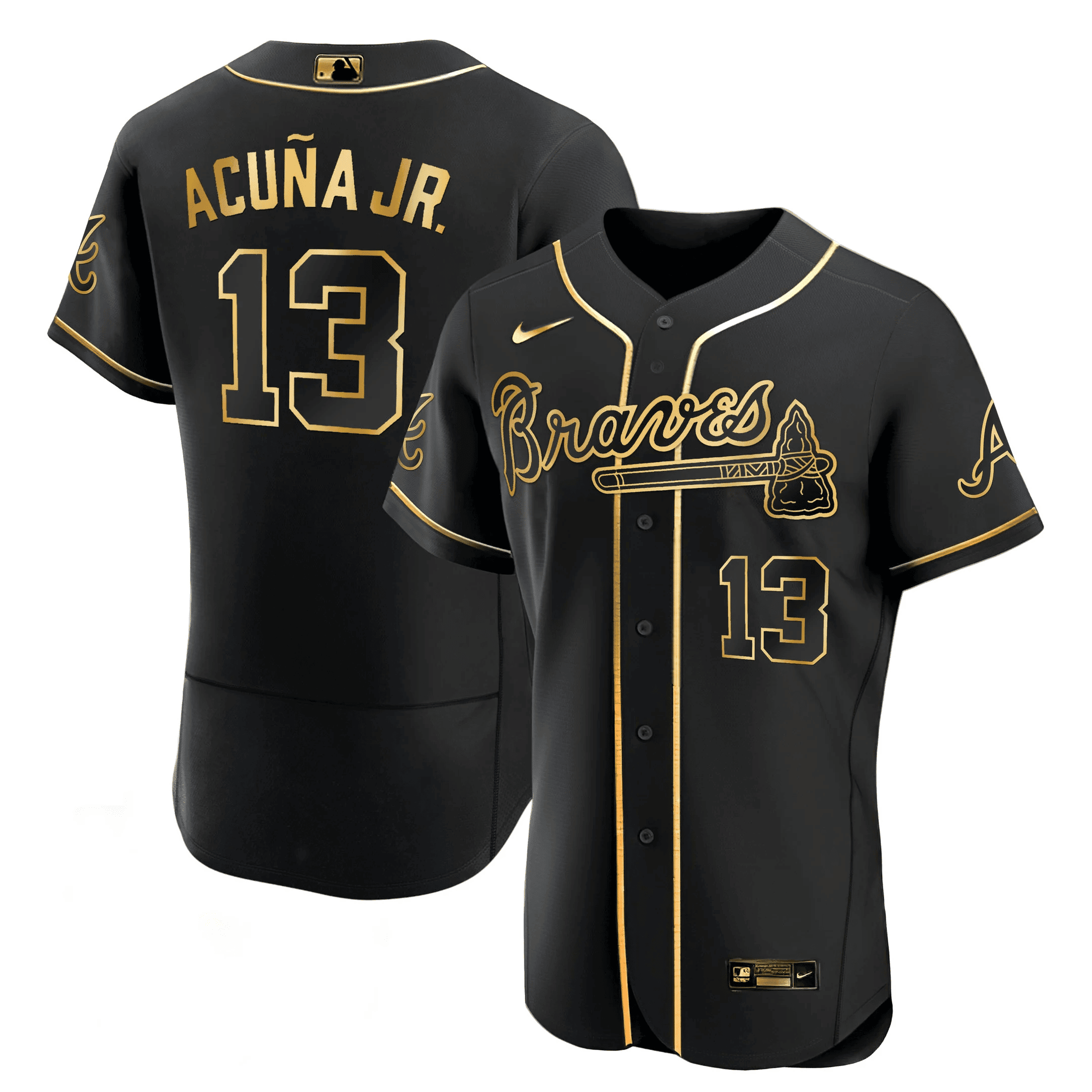 Ronald Acuña Jr. Atlanta Black Gold Jersey