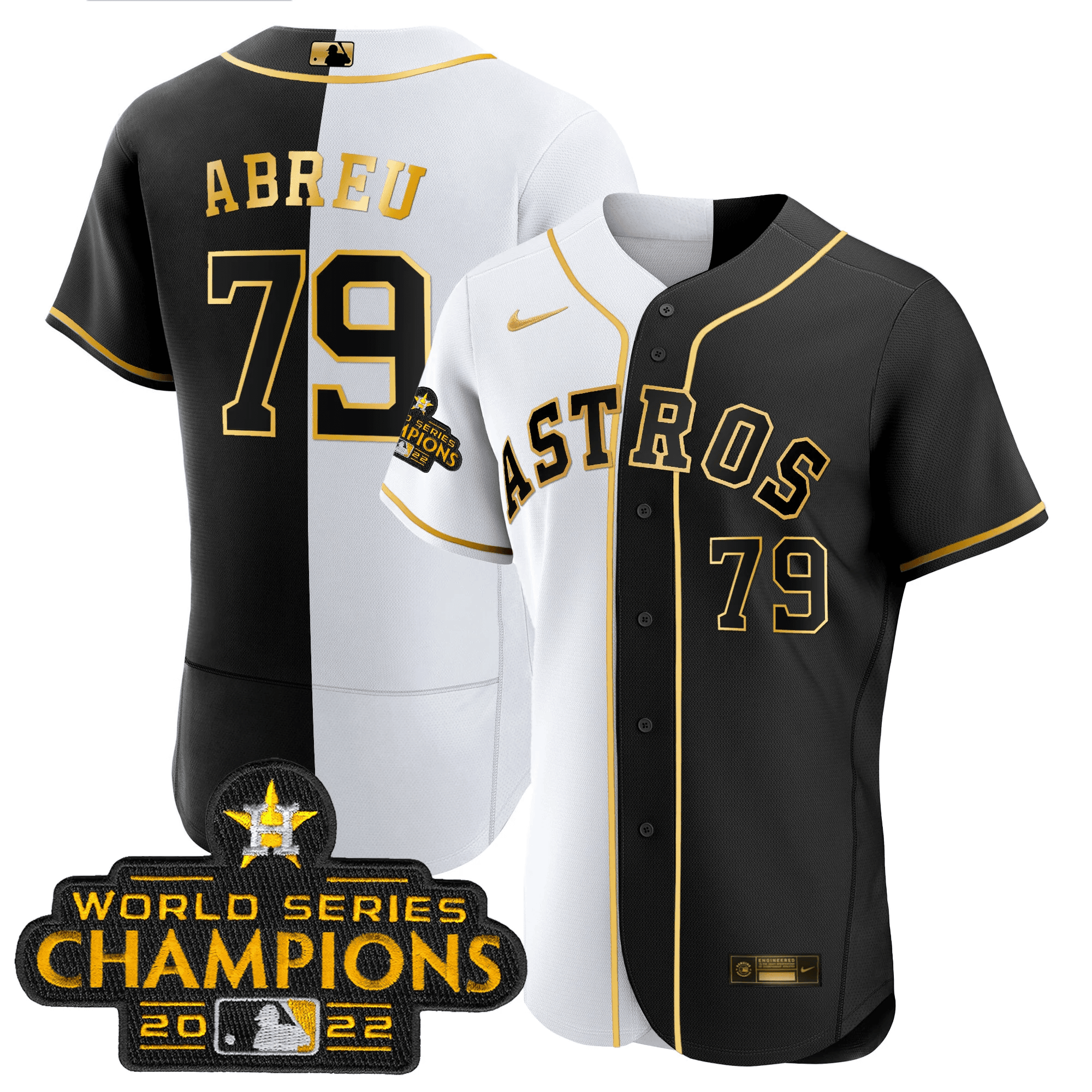 2023 Flex Base Split Black & White Gold Jersey