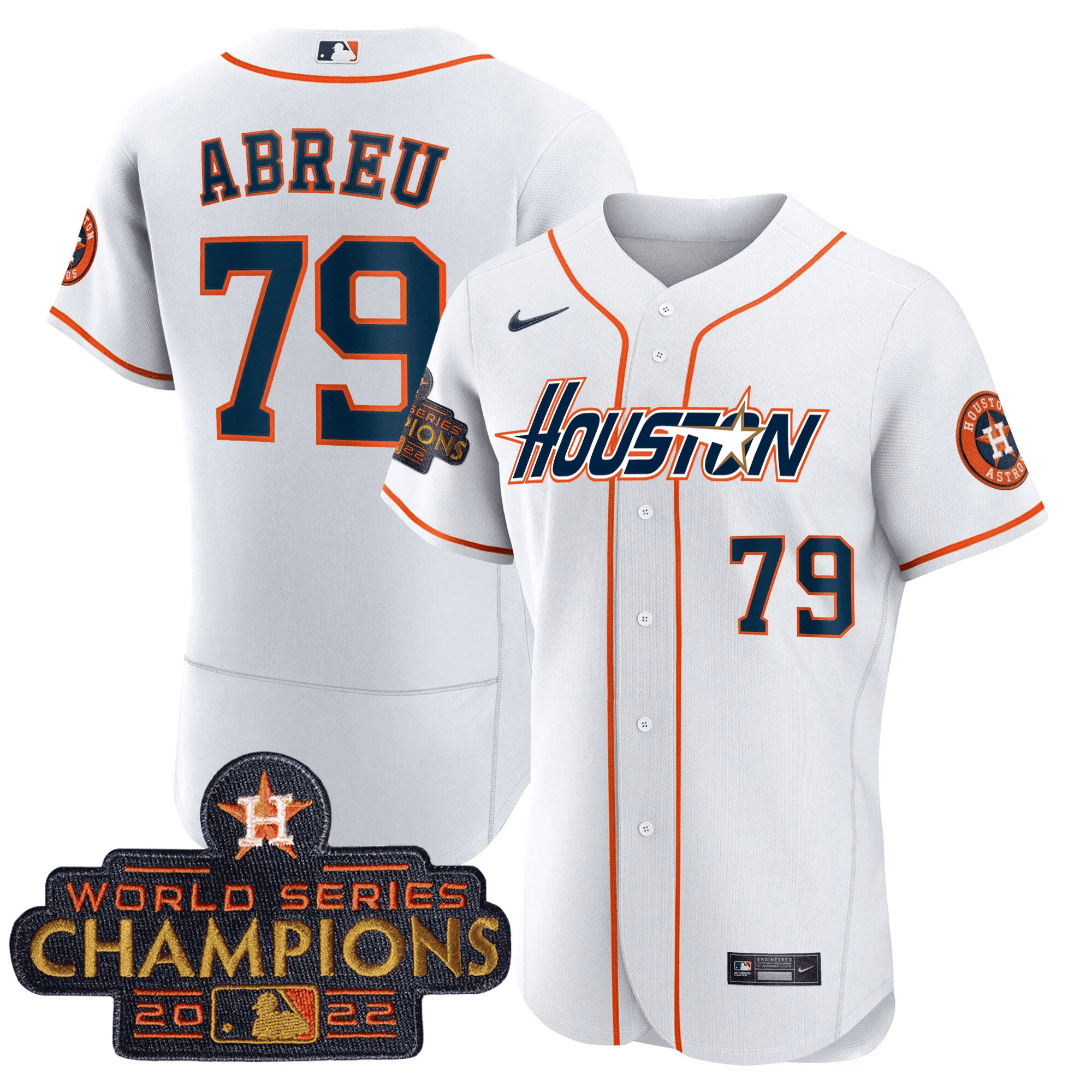 Men’s Houston Gray & Gold 2023 Champions Patch Jersey