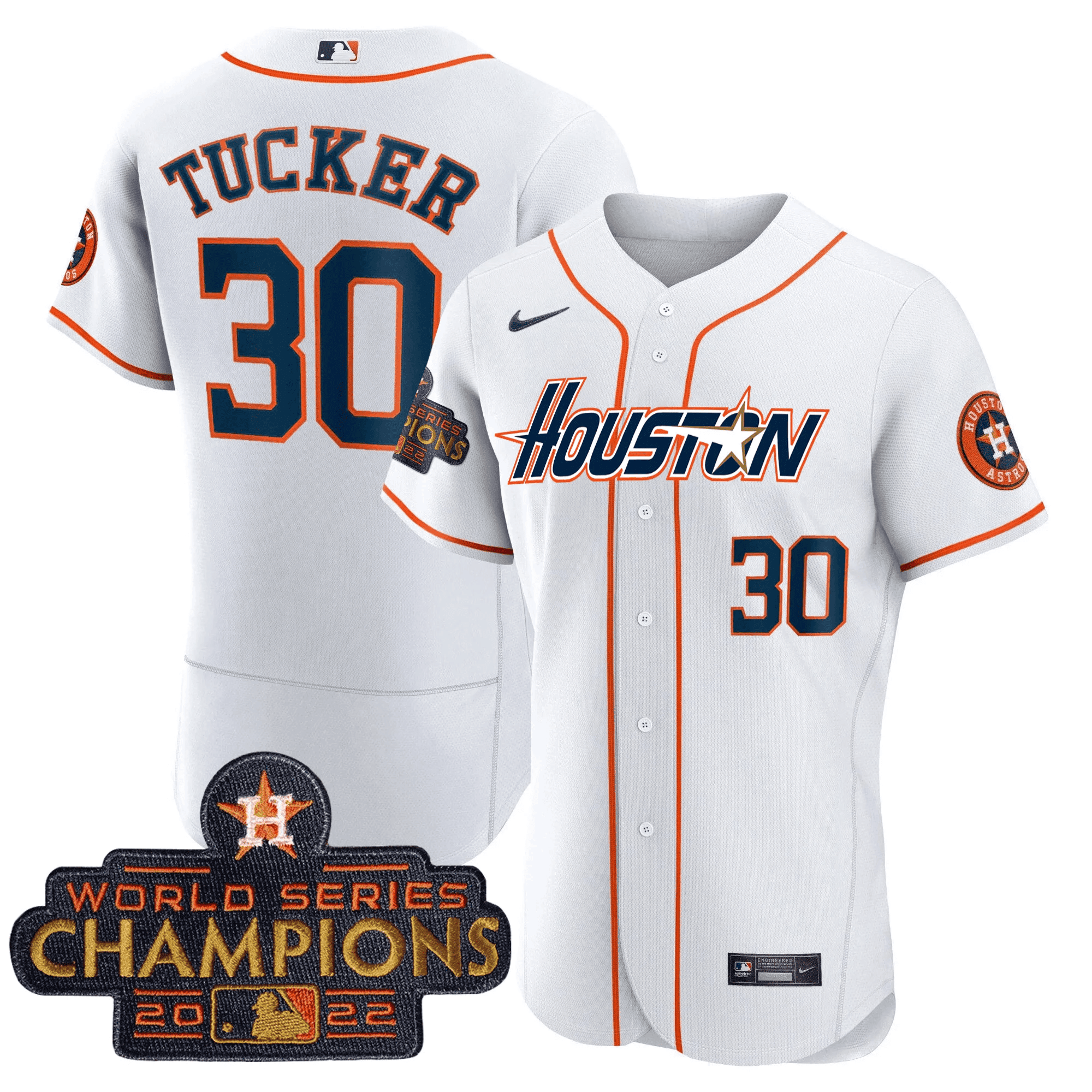 Men’s Houston Gray & Gold 2023 Champions Patch Jersey