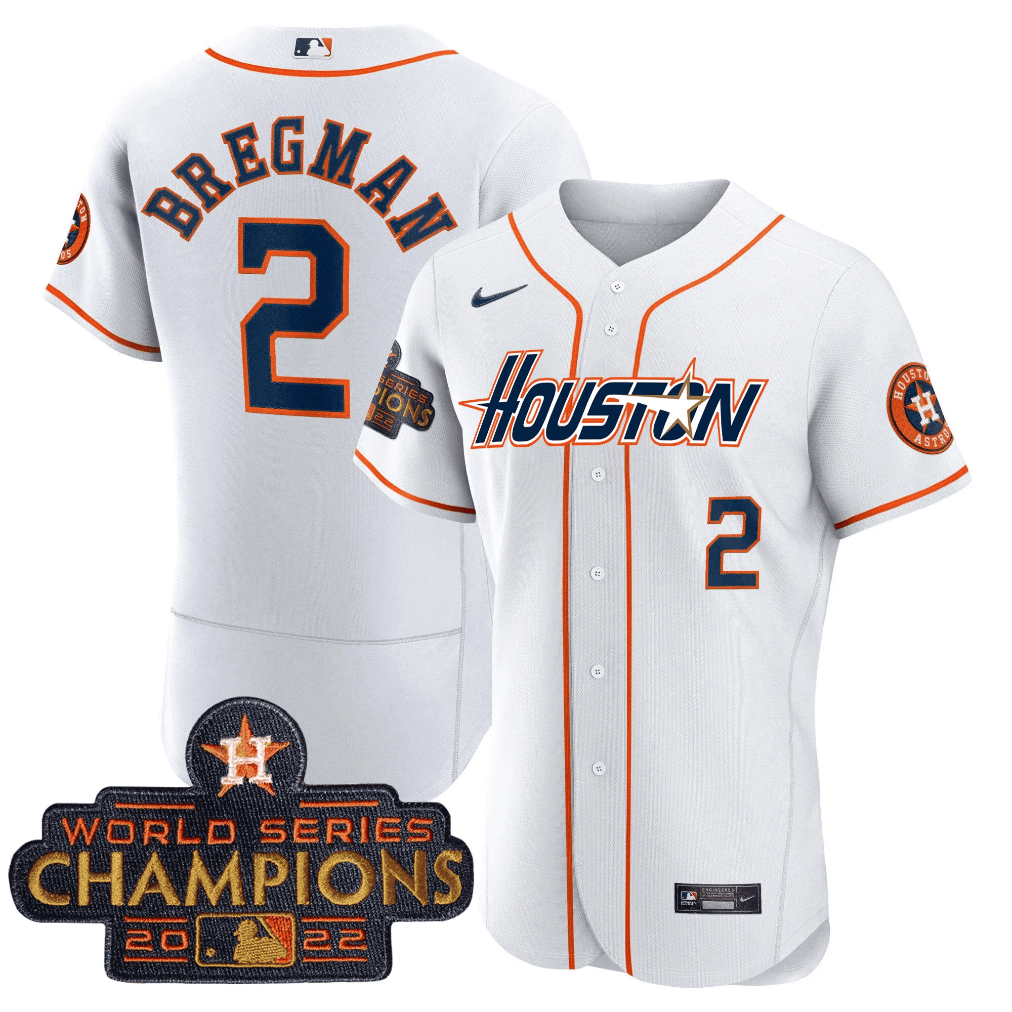 Men’s Houston Gray & Gold 2023 Champions Patch Jersey